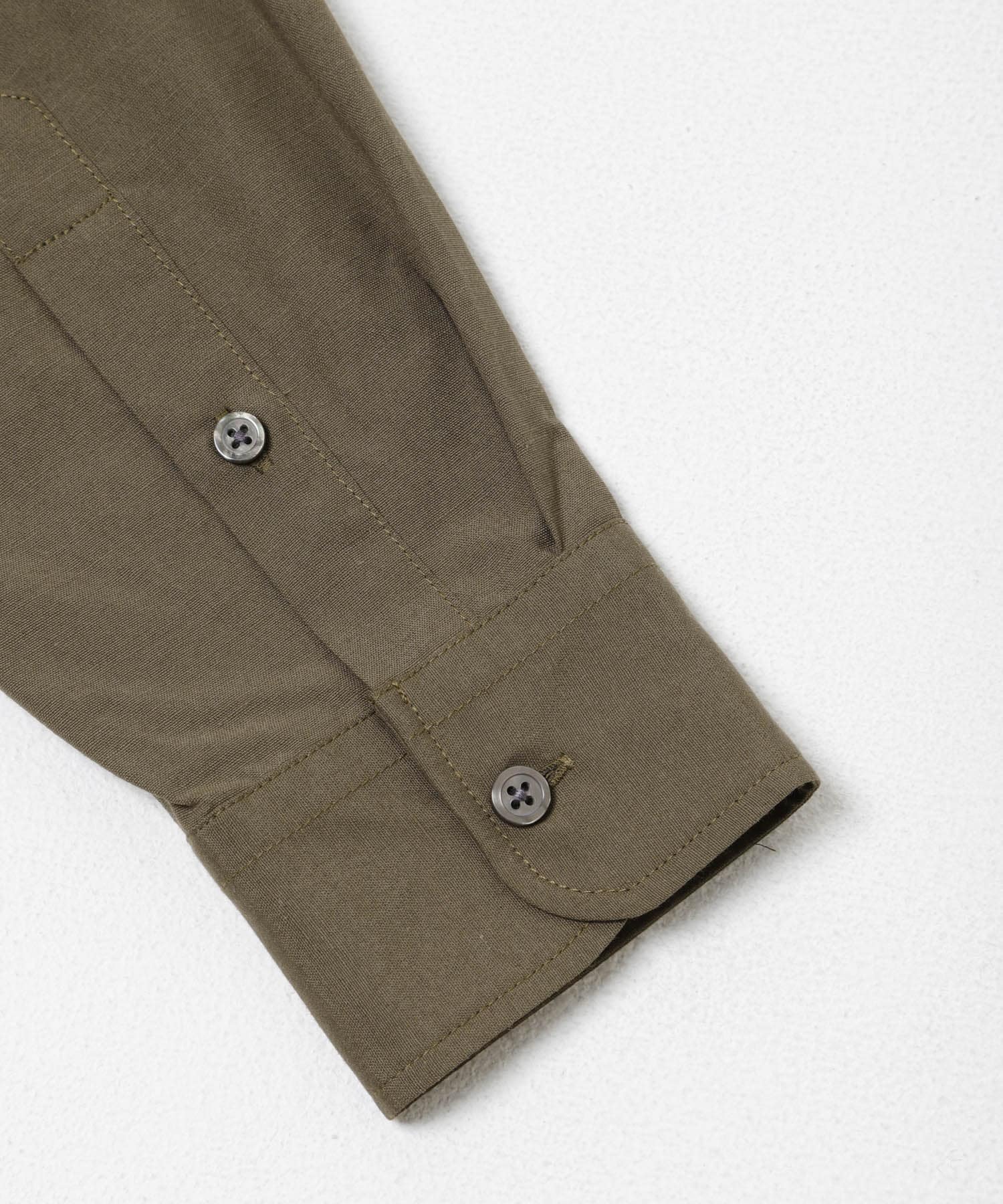 『WEB限定』『イージーケア』『XLサイズあり』アーバンリラックスリネンバンドシャツ KHAKI S