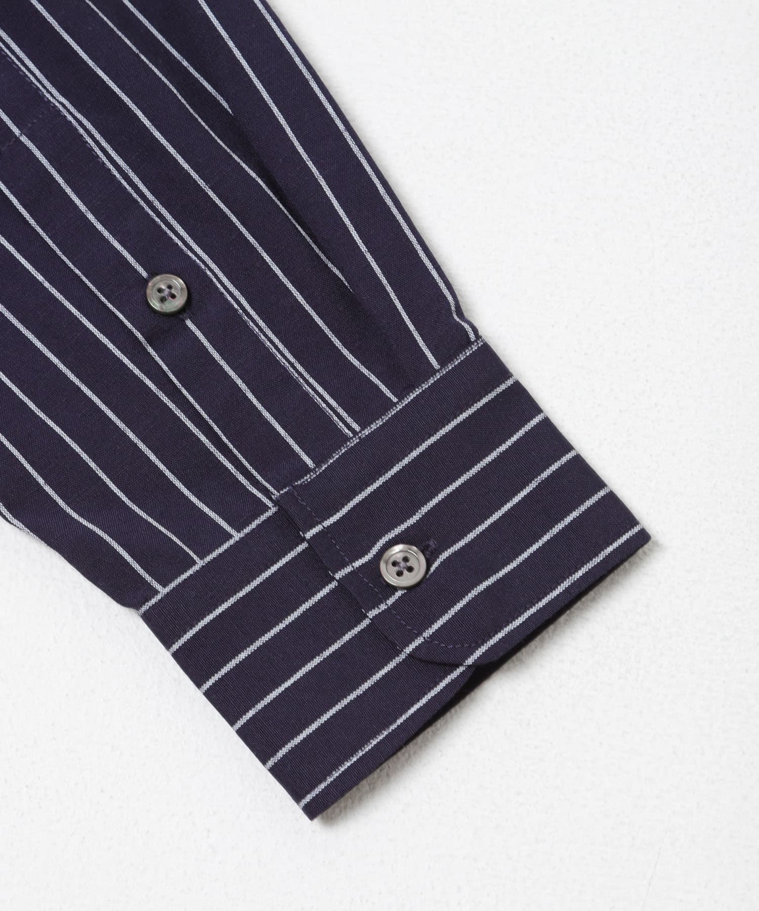 『WEB限定』『イージーケア』『XLサイズあり』アーバンリラックスリネンバンドシャツ NAVY ST S