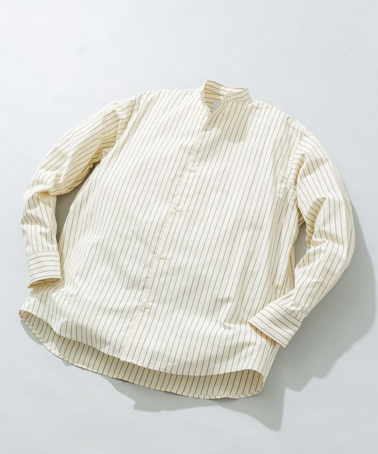 『WEB限定』『イージーケア』『XLサイズあり』アーバンリラックスリネンバンドシャツ IVORY ST S