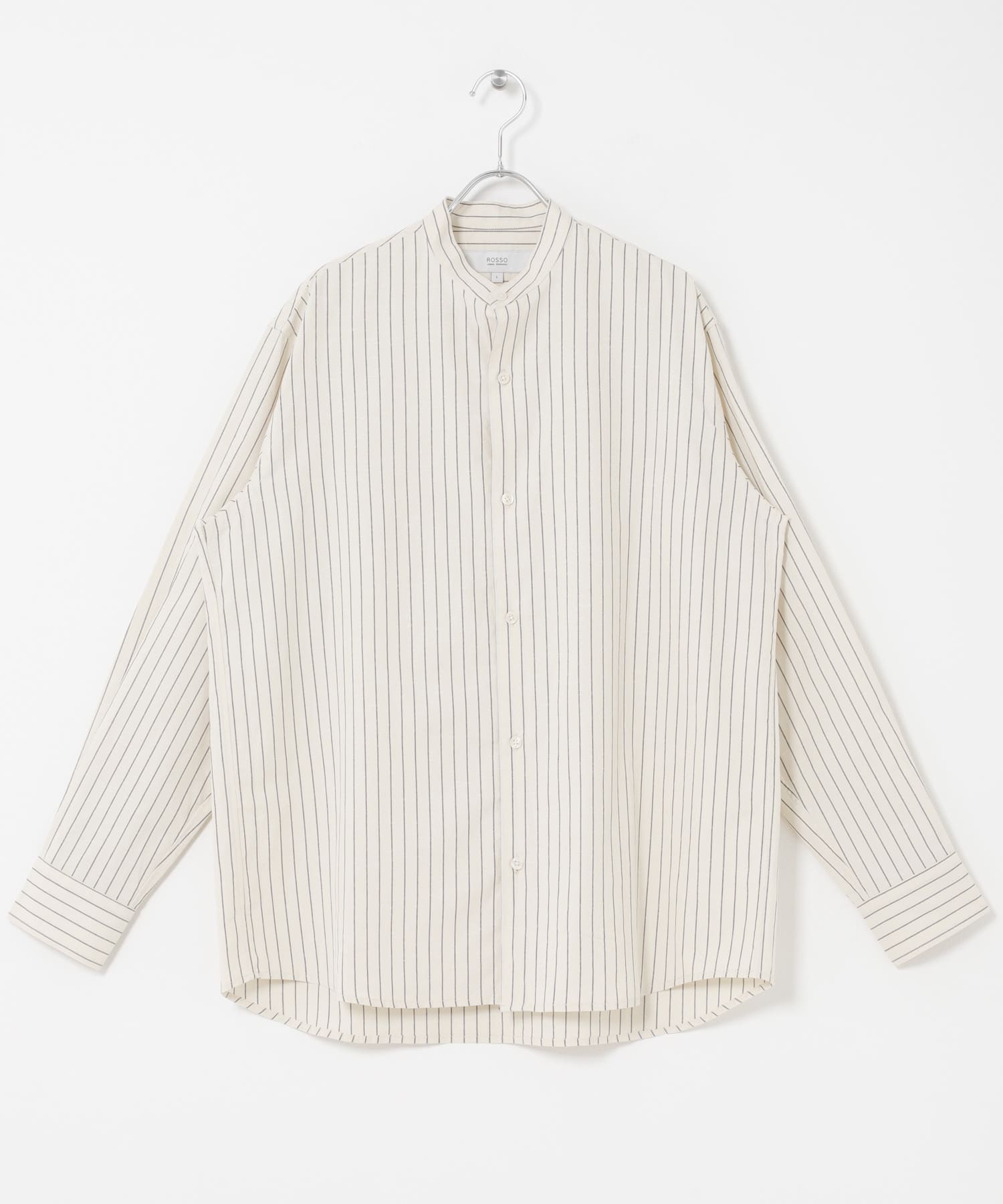 『WEB限定』『イージーケア』『XLサイズあり』アーバンリラックスリネンバンドシャツ IVORY ST S