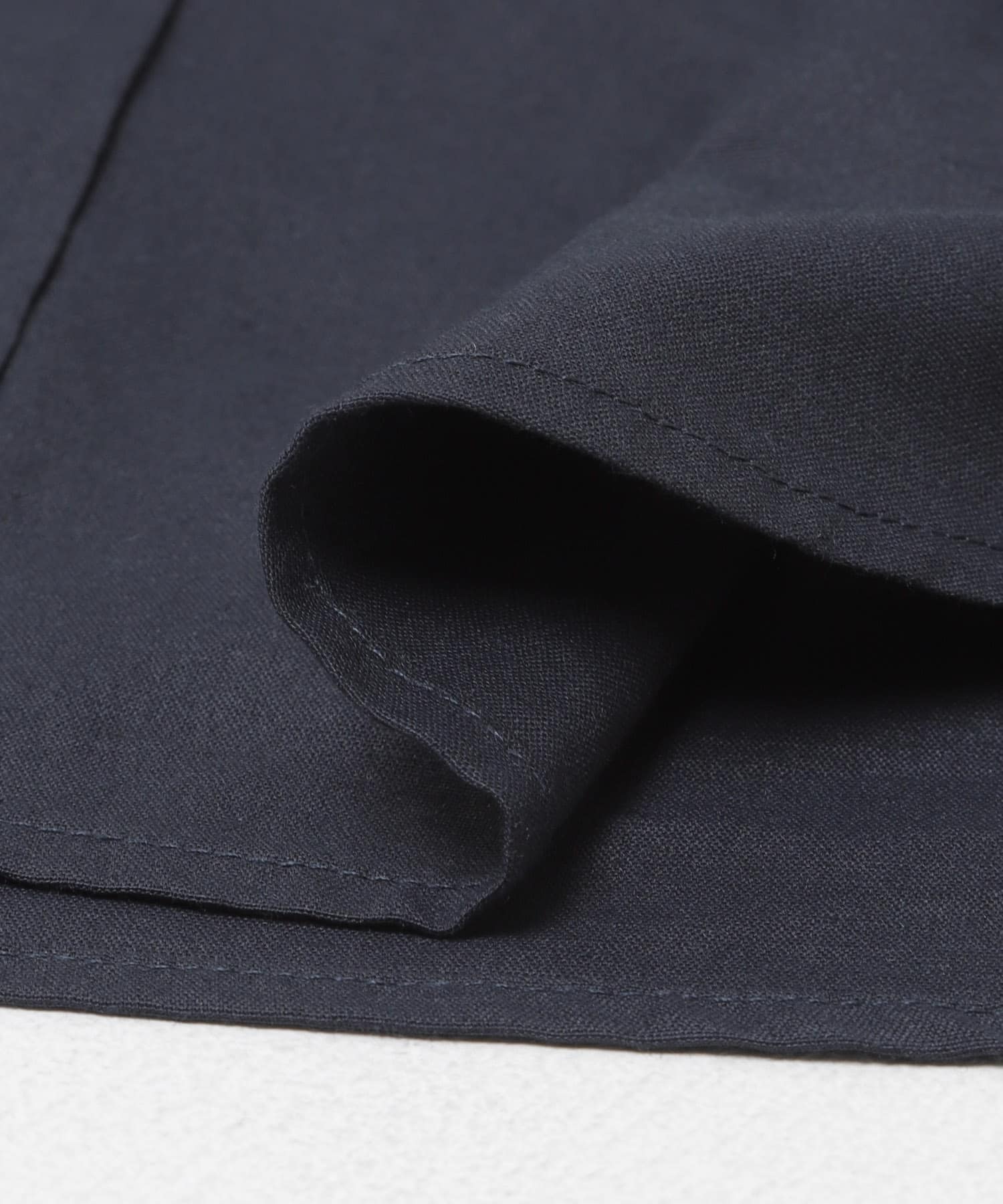 『イージーケア』ハイパフォーマンスリネン七分袖シャツ NAVY S