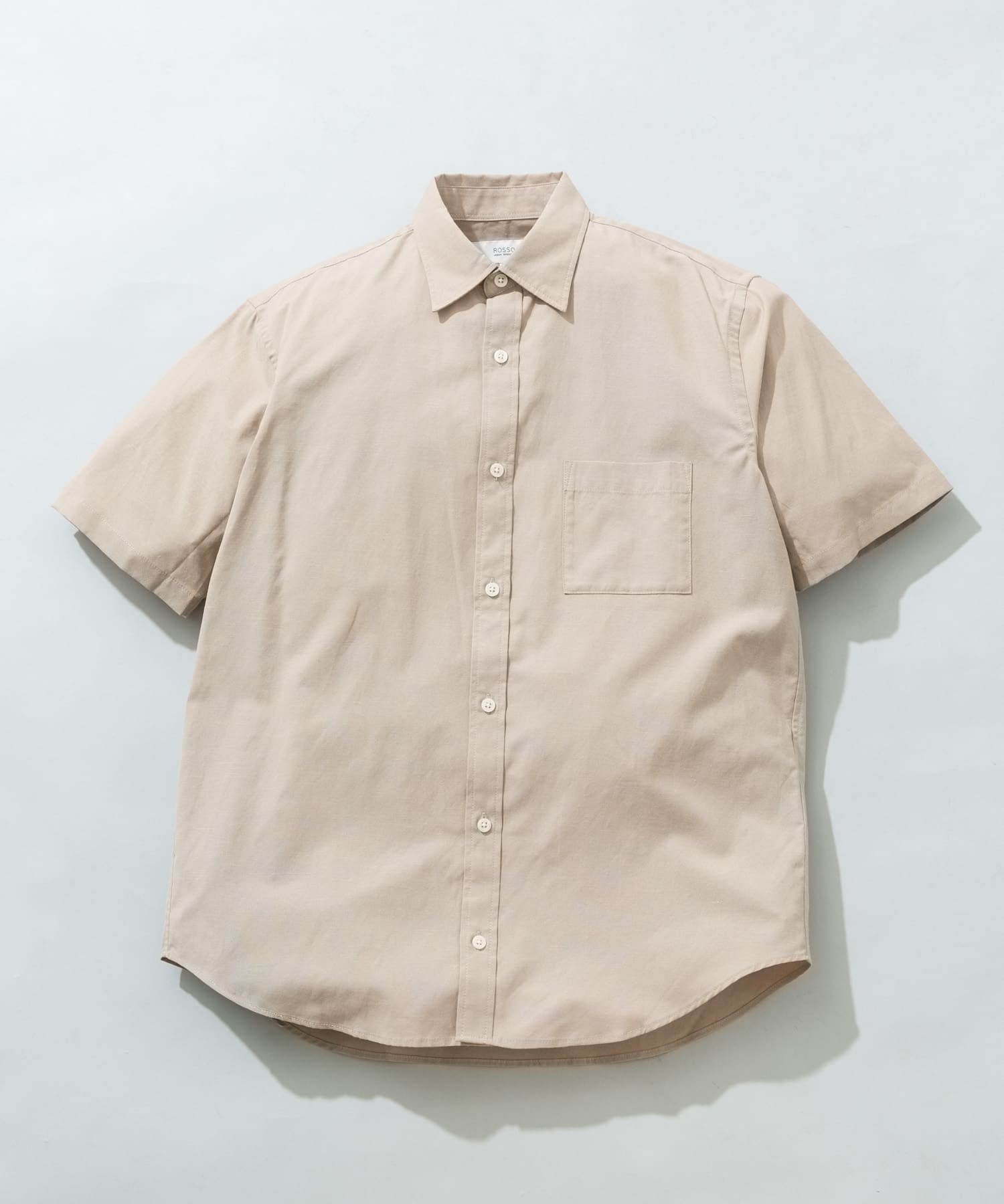 『イージーケア / XLサイズあり』ハイパフォーマンスリネン半袖シャツ BEIGE S