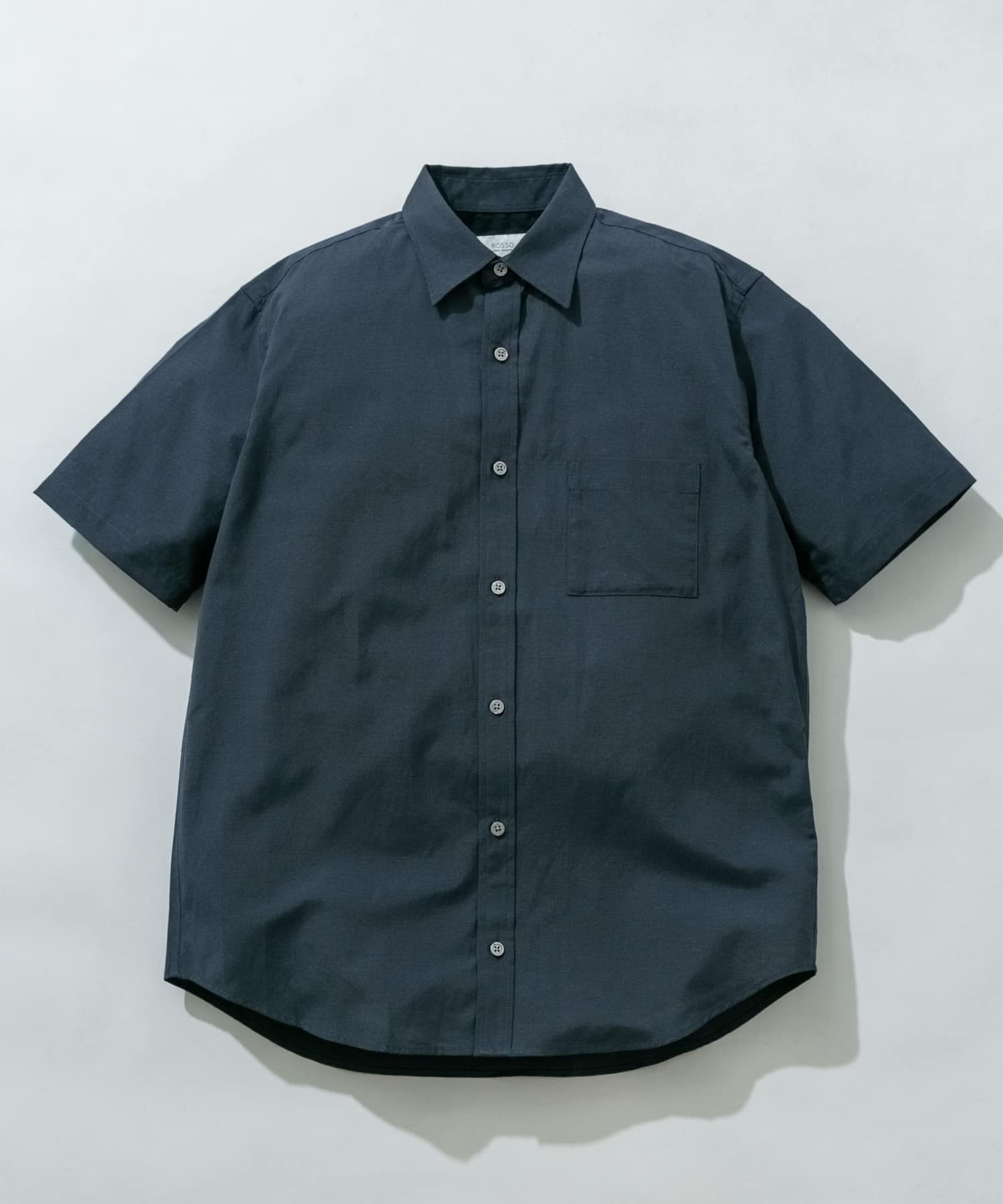 『イージーケア / XLサイズあり』ハイパフォーマンスリネン半袖シャツ NAVY S