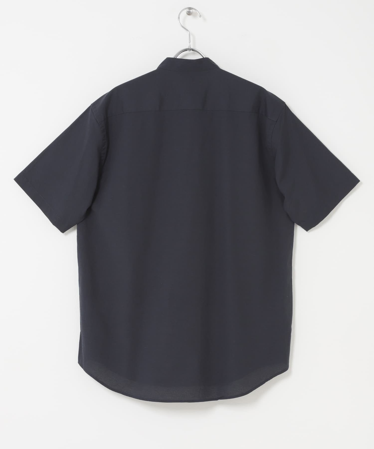『WEB限定』『イージーケア / XLサイズあり』ハイパフォーマンスリネンバンド半袖シャツ NAVY S