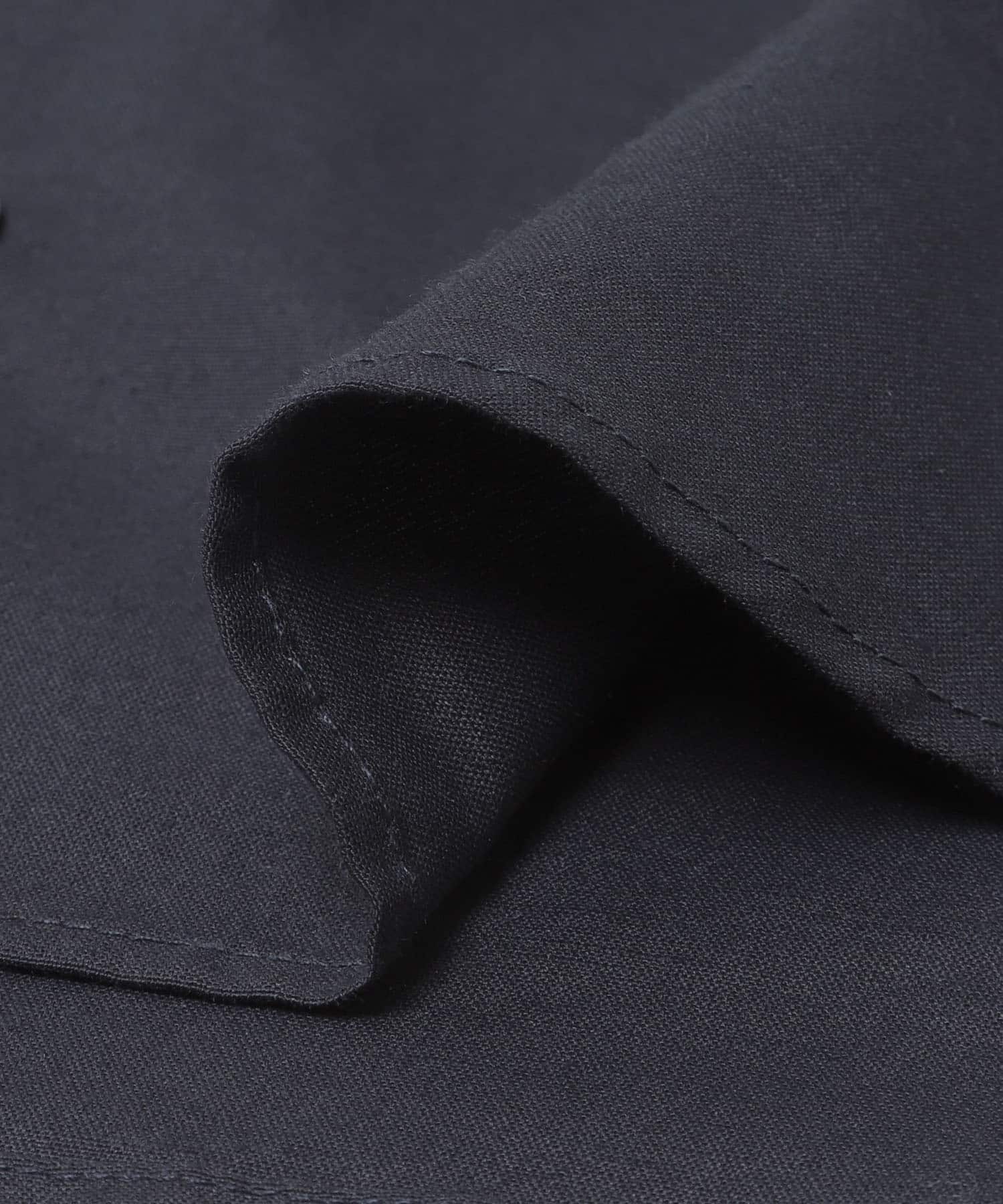『WEB限定』『イージーケア / XLサイズあり』ハイパフォーマンスリネンバンド半袖シャツ NAVY S