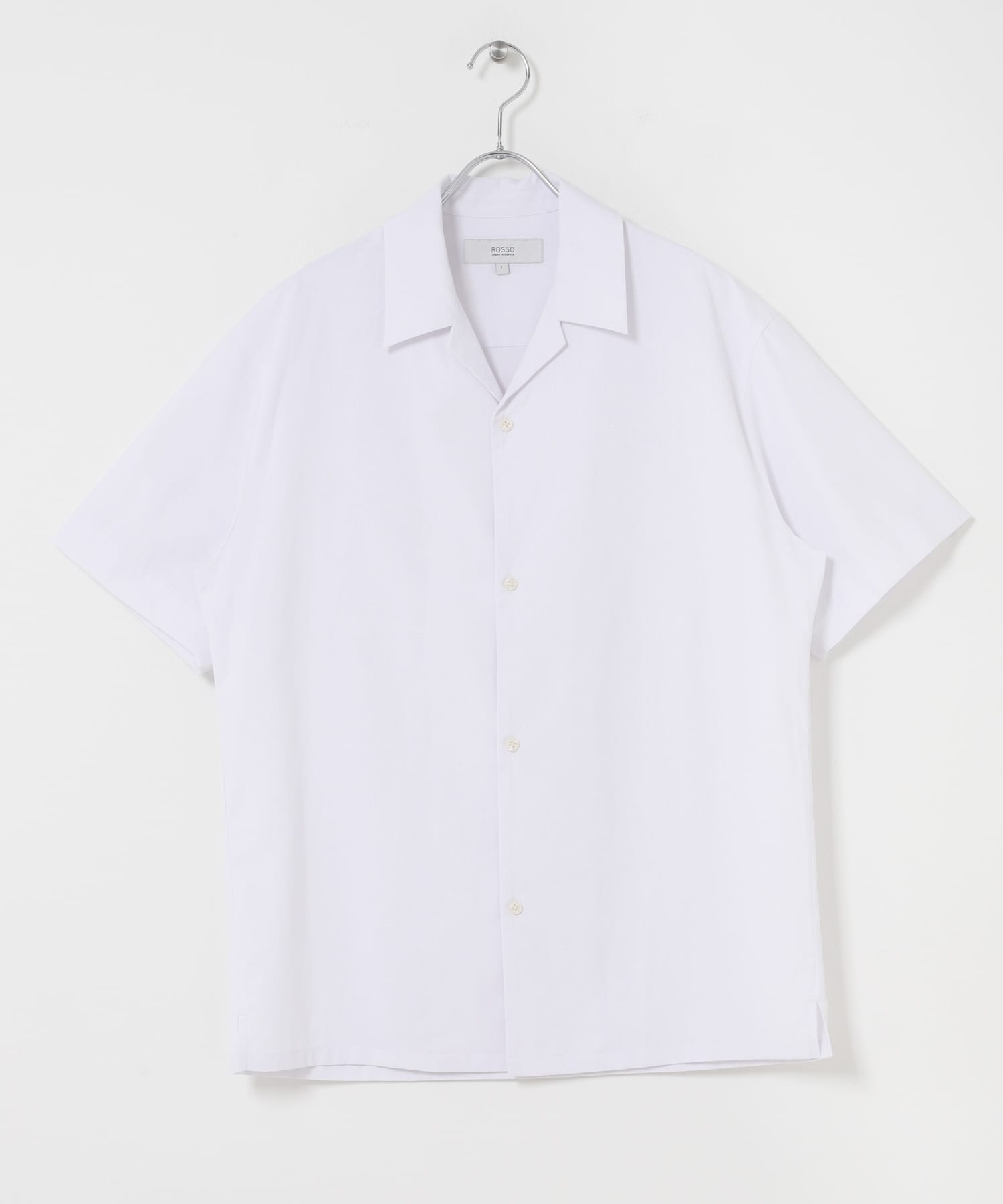 『イージーケア / XLサイズあり』アーバンリラックスリネンオープンカラーシャツ WHITE M