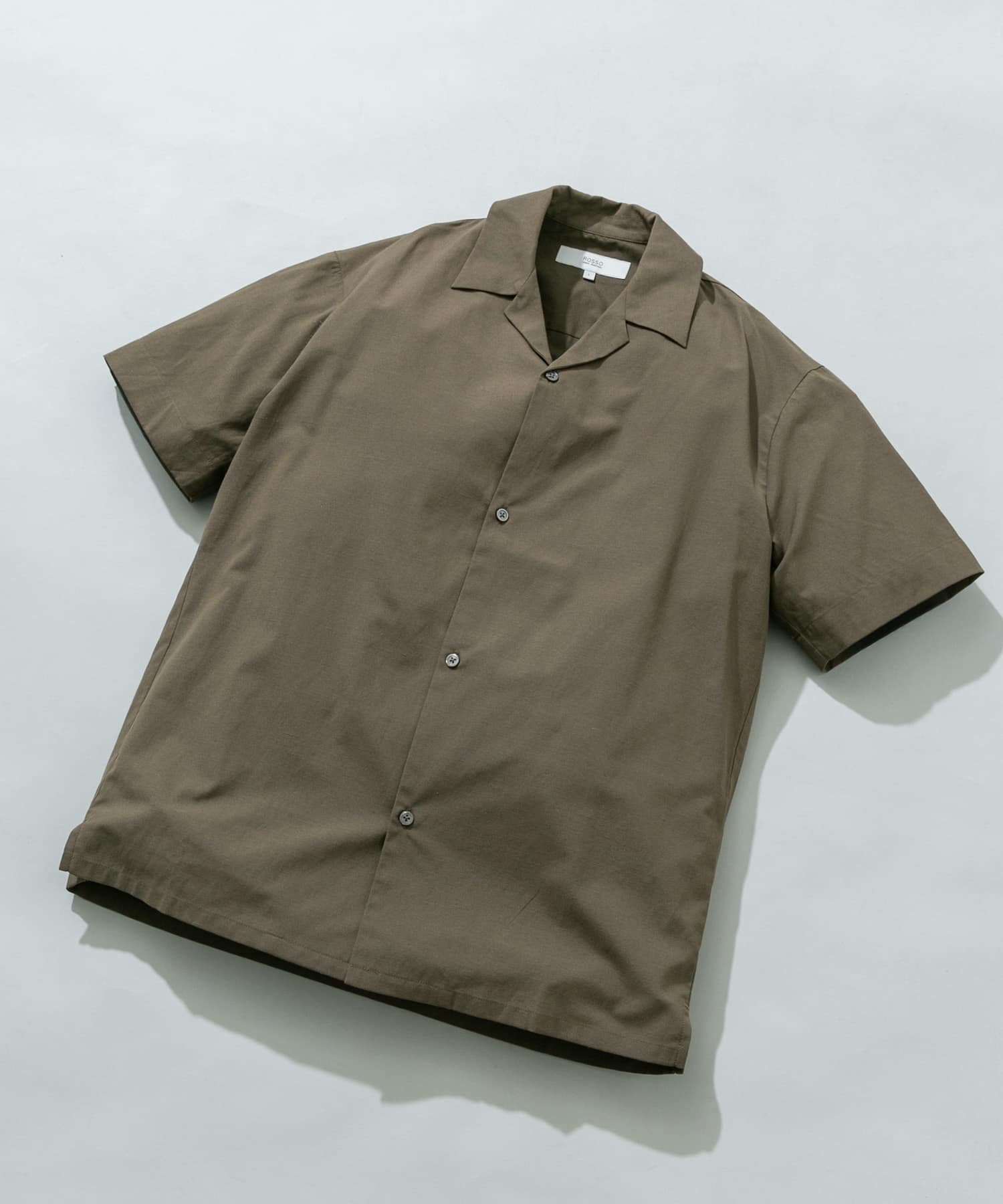 『イージーケア / XLサイズあり』アーバンリラックスリネンオープンカラーシャツ KHAKI M