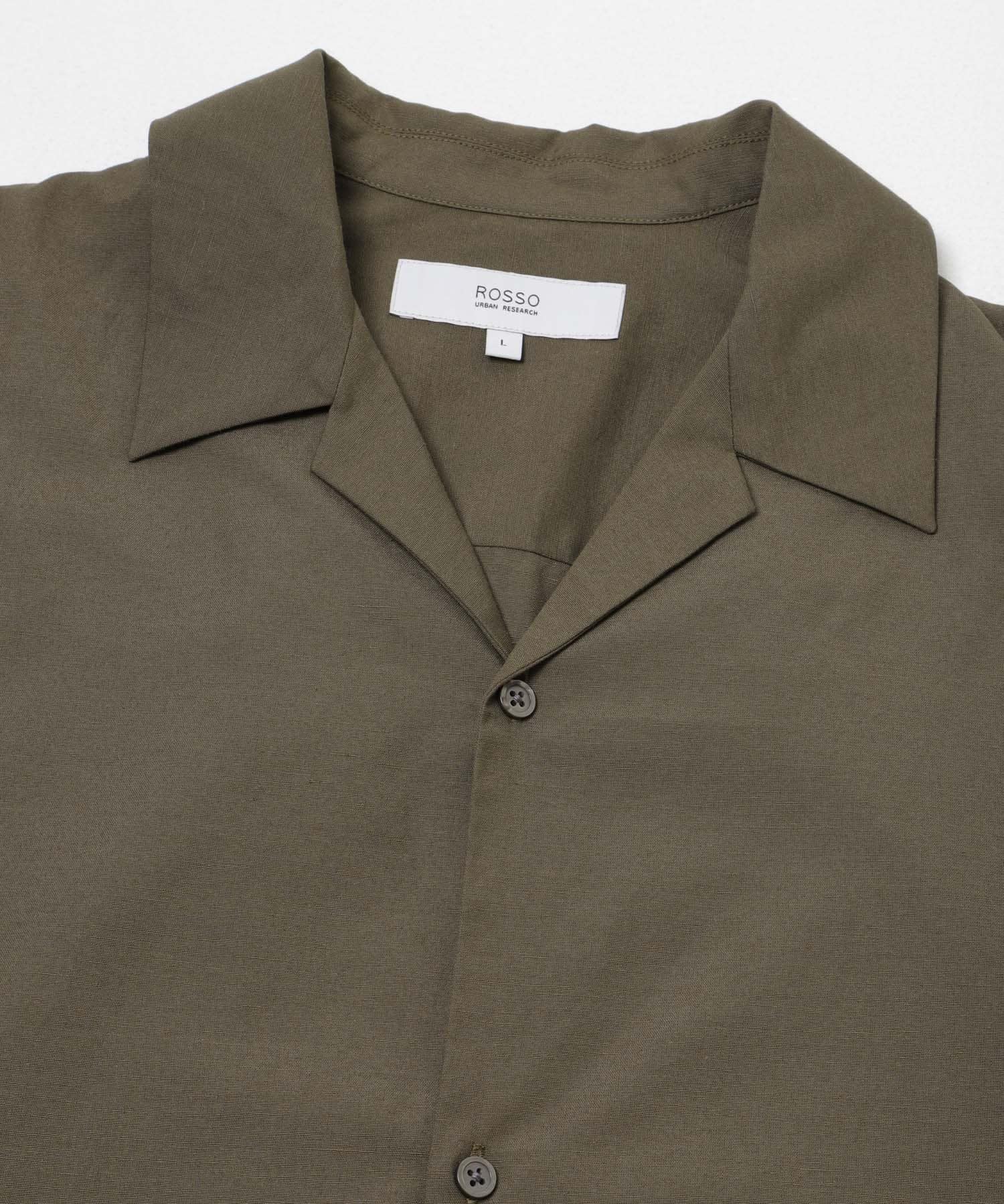 『イージーケア / XLサイズあり』アーバンリラックスリネンオープンカラーシャツ KHAKI M