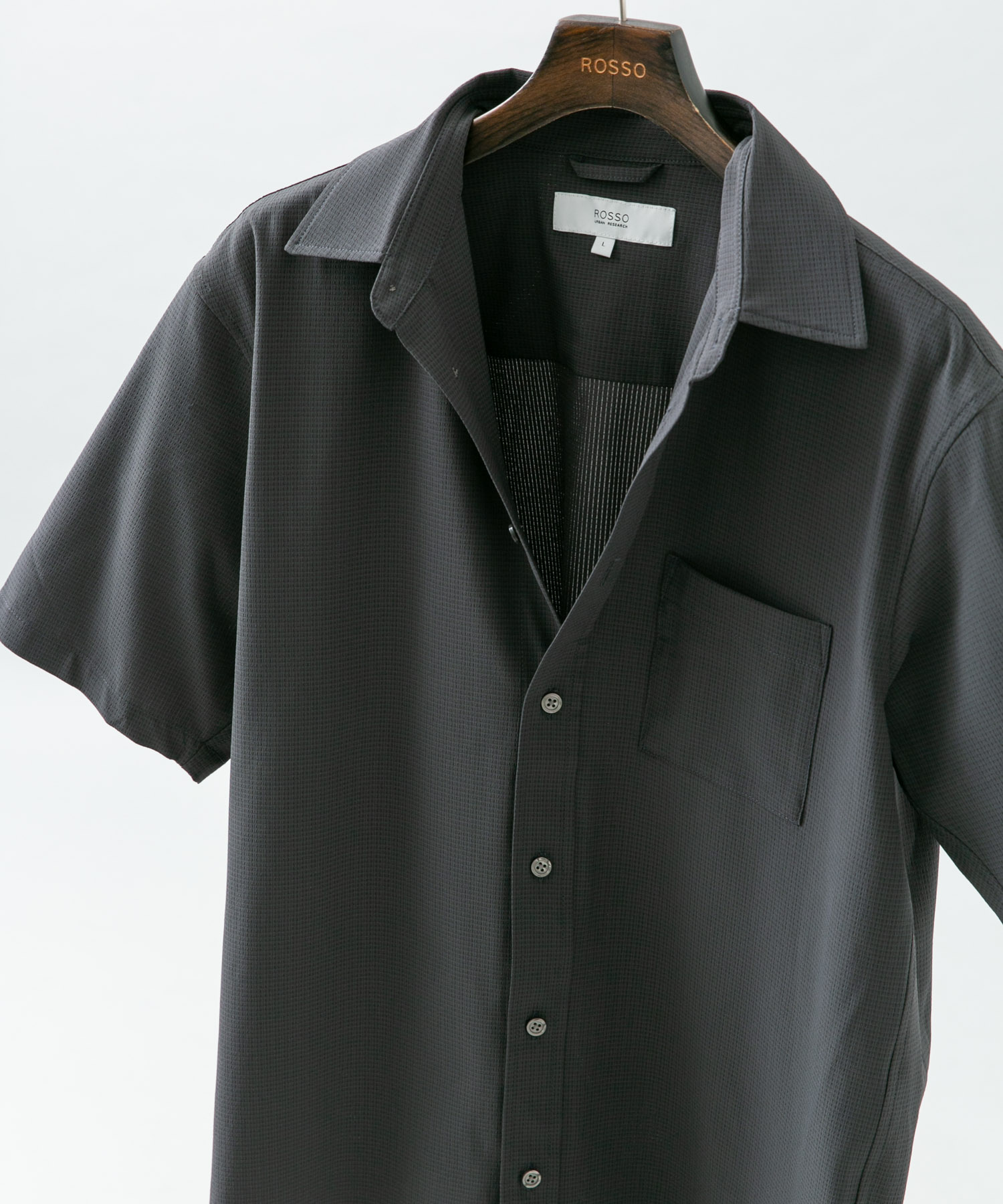 『WEB限定』『XLサイズあり』『吸水速乾』Air Stretch レギュラーカラーシャツ CHARCOAL S