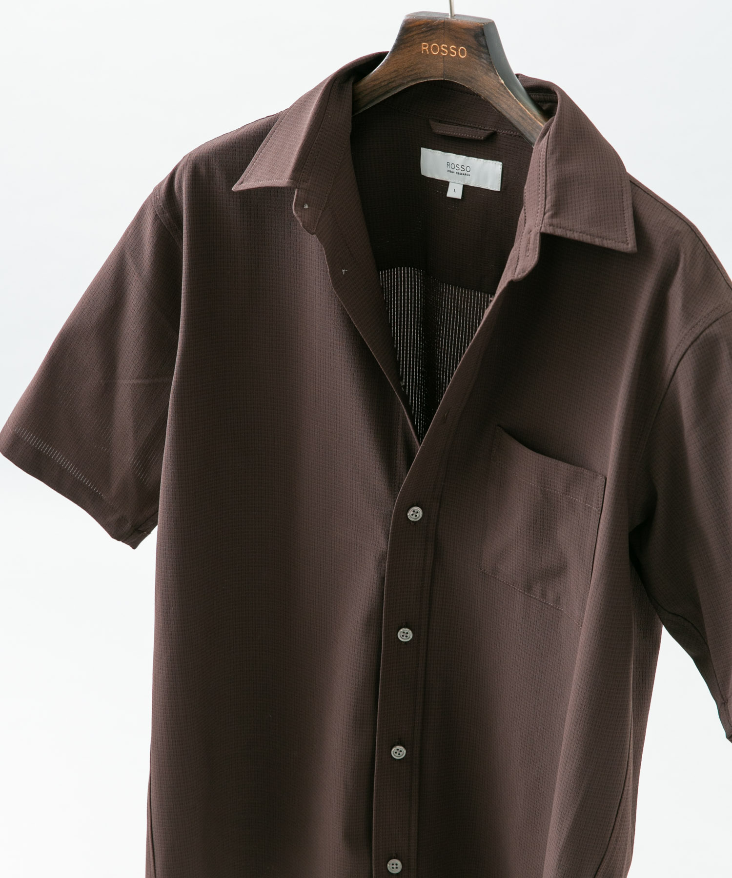 『WEB限定』『XLサイズあり』『吸水速乾』Air Stretch レギュラーカラーシャツ BROWN S