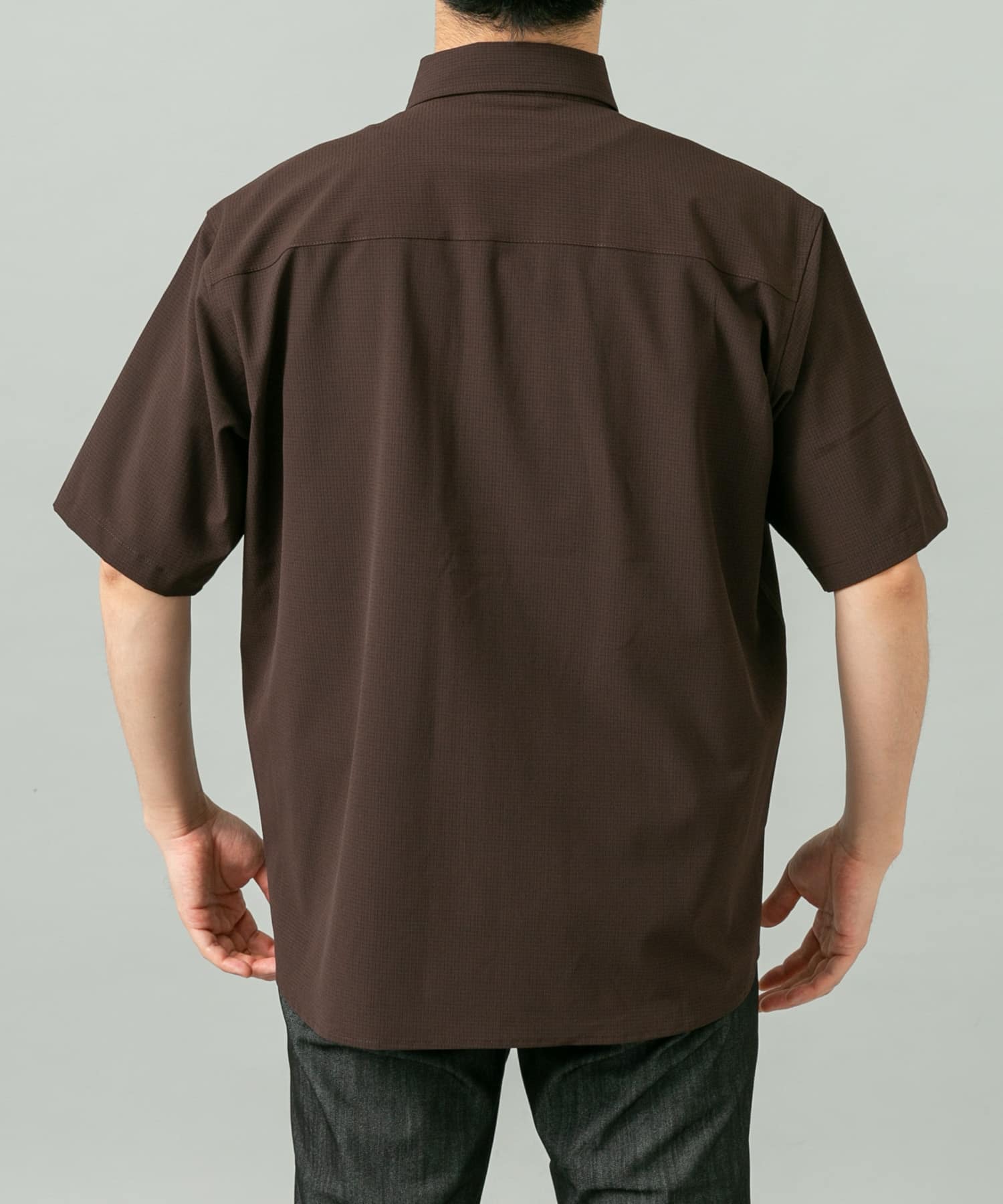 『WEB限定』『XLサイズあり』『吸水速乾』Air Stretch レギュラーカラーシャツ BROWN S