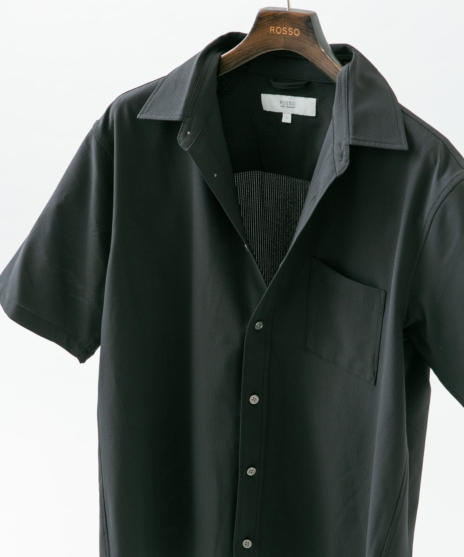 『WEB限定』『XLサイズあり』『吸水速乾』Air Stretch レギュラーカラーシャツ BLACK S