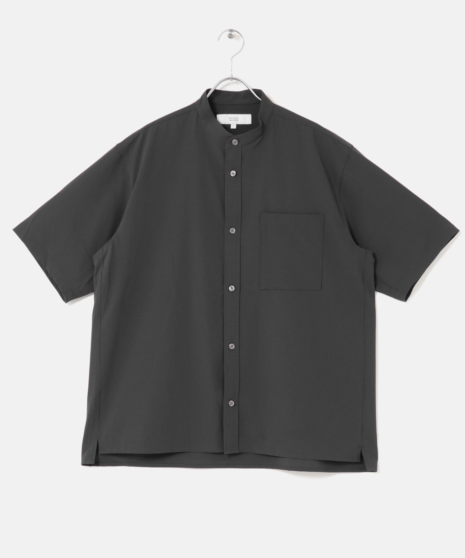 『WEB限定』『XLサイズあり』『吸水速乾』Air Stretch バンドカラーシャツ CHARCOAL S