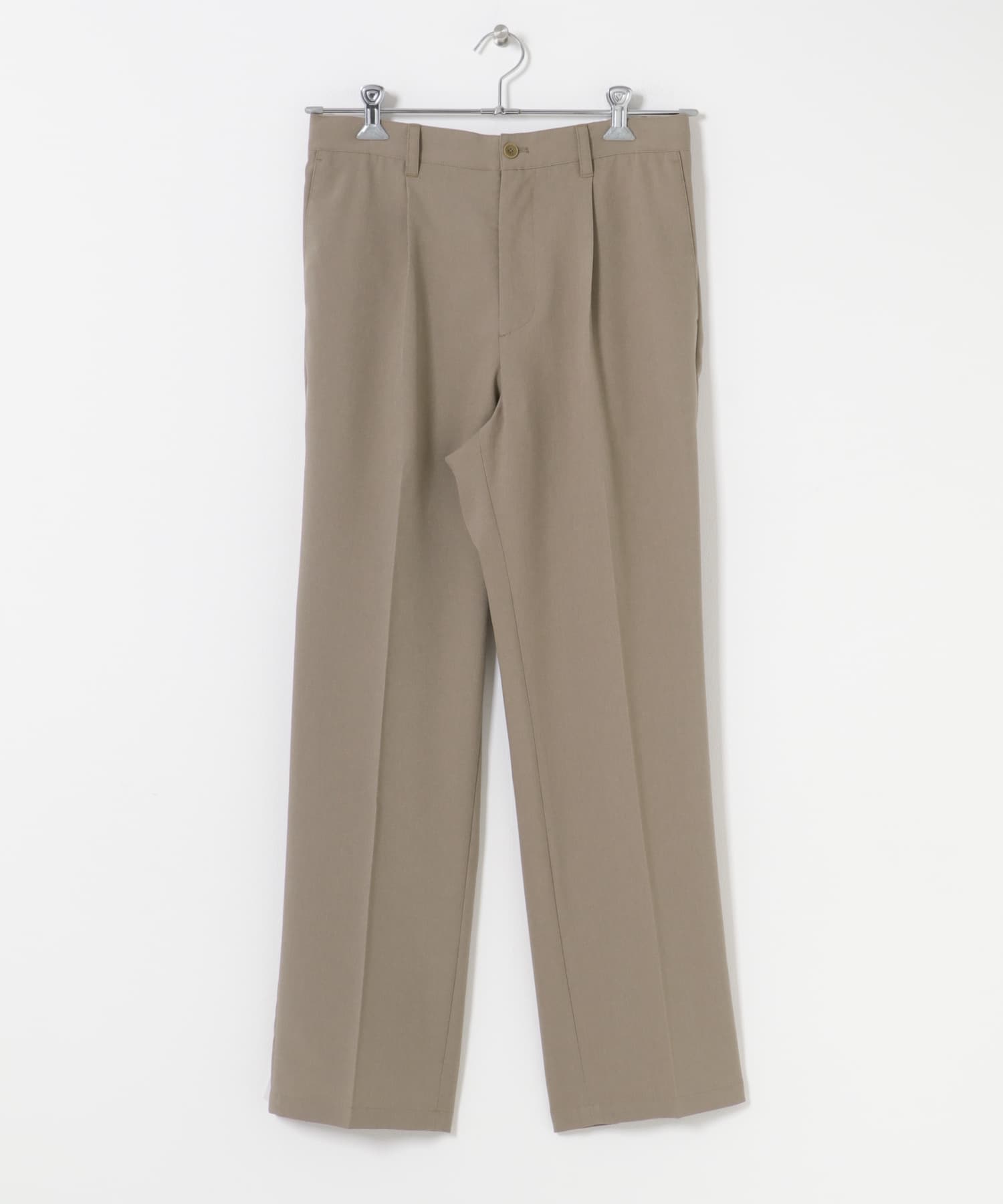 『セットアップ対応』『防シワ』サマーウール調ストレートスラックス BEIGE M