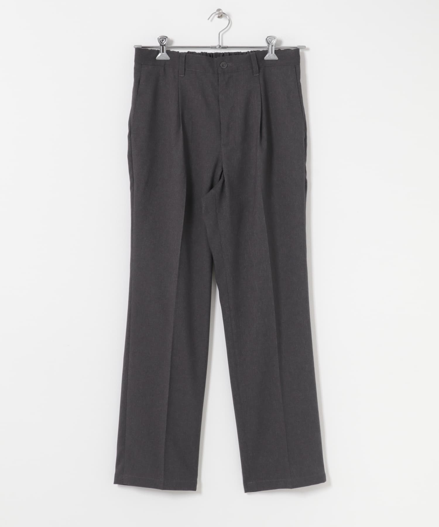 『セットアップ対応』『防シワ』サマーウール調ストレートスラックス GRAY M