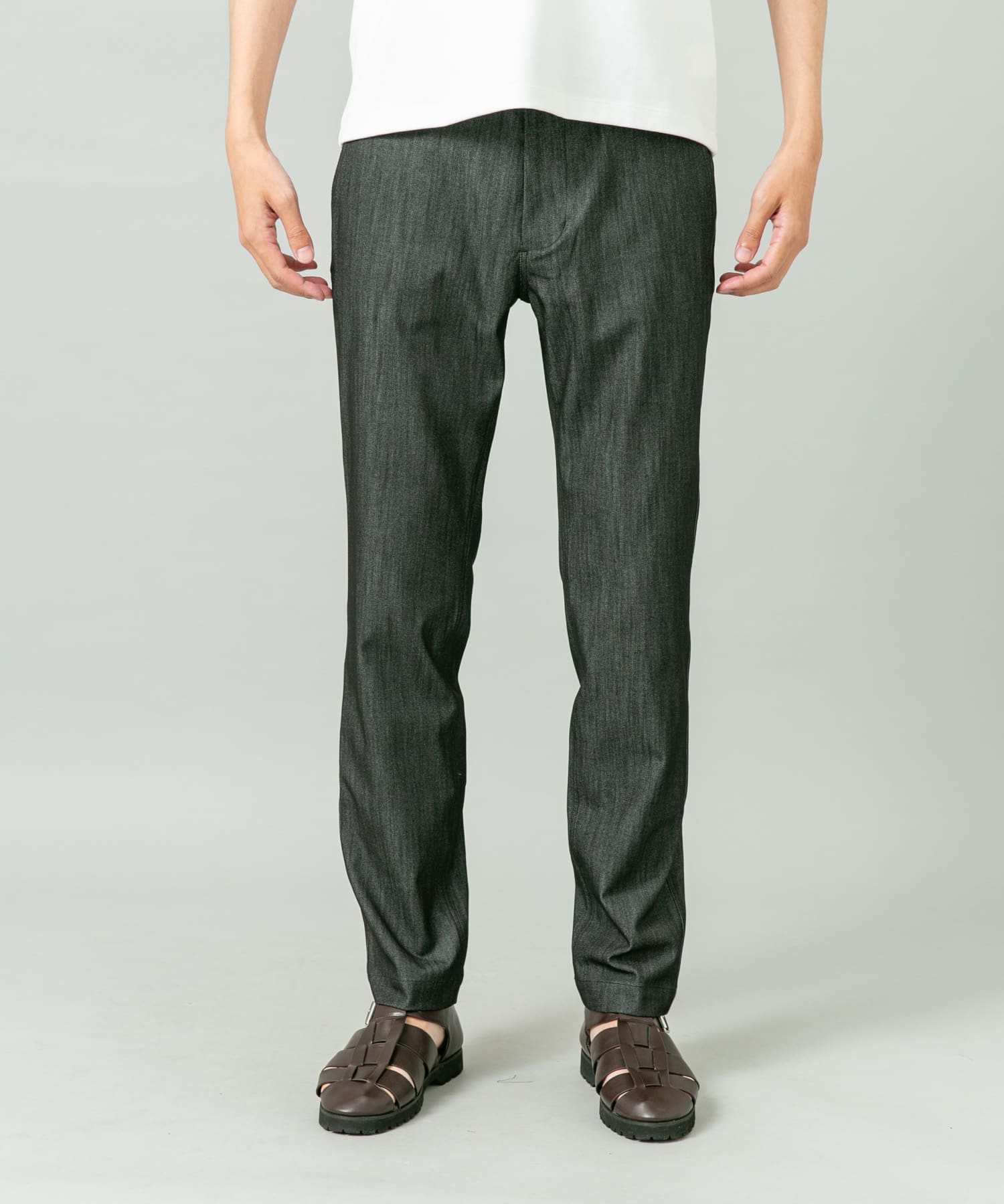 『WEB限定』『接触冷感 / XLサイズあり』クールタッチスリムストレッチパンツ DENIM BLK S