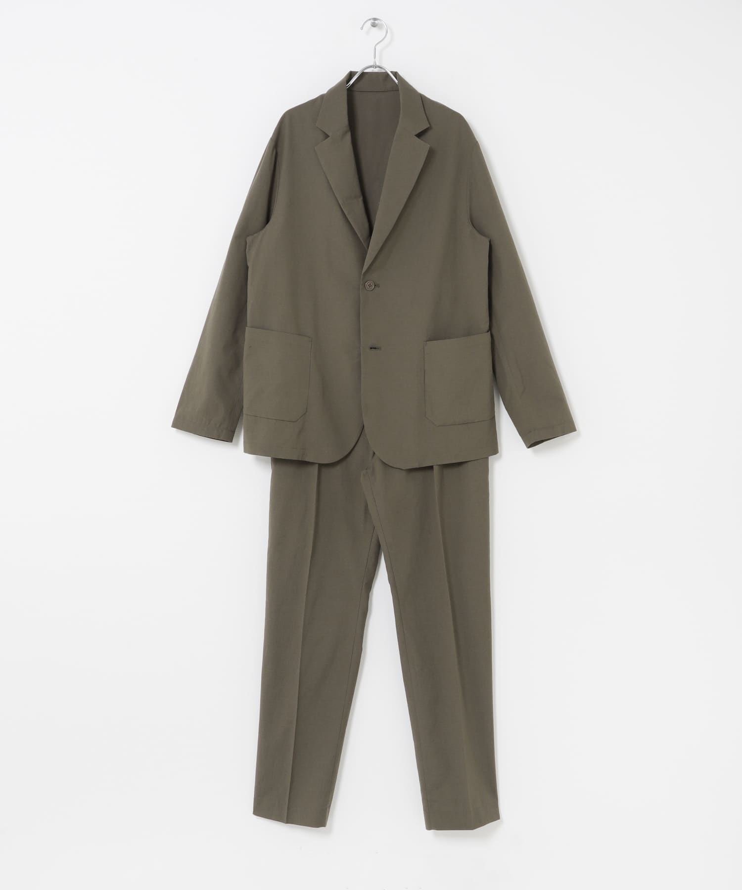 『イージーケア』『XLサイズあり』ハイパフォーマンスリネンセットアップ KHAKI S