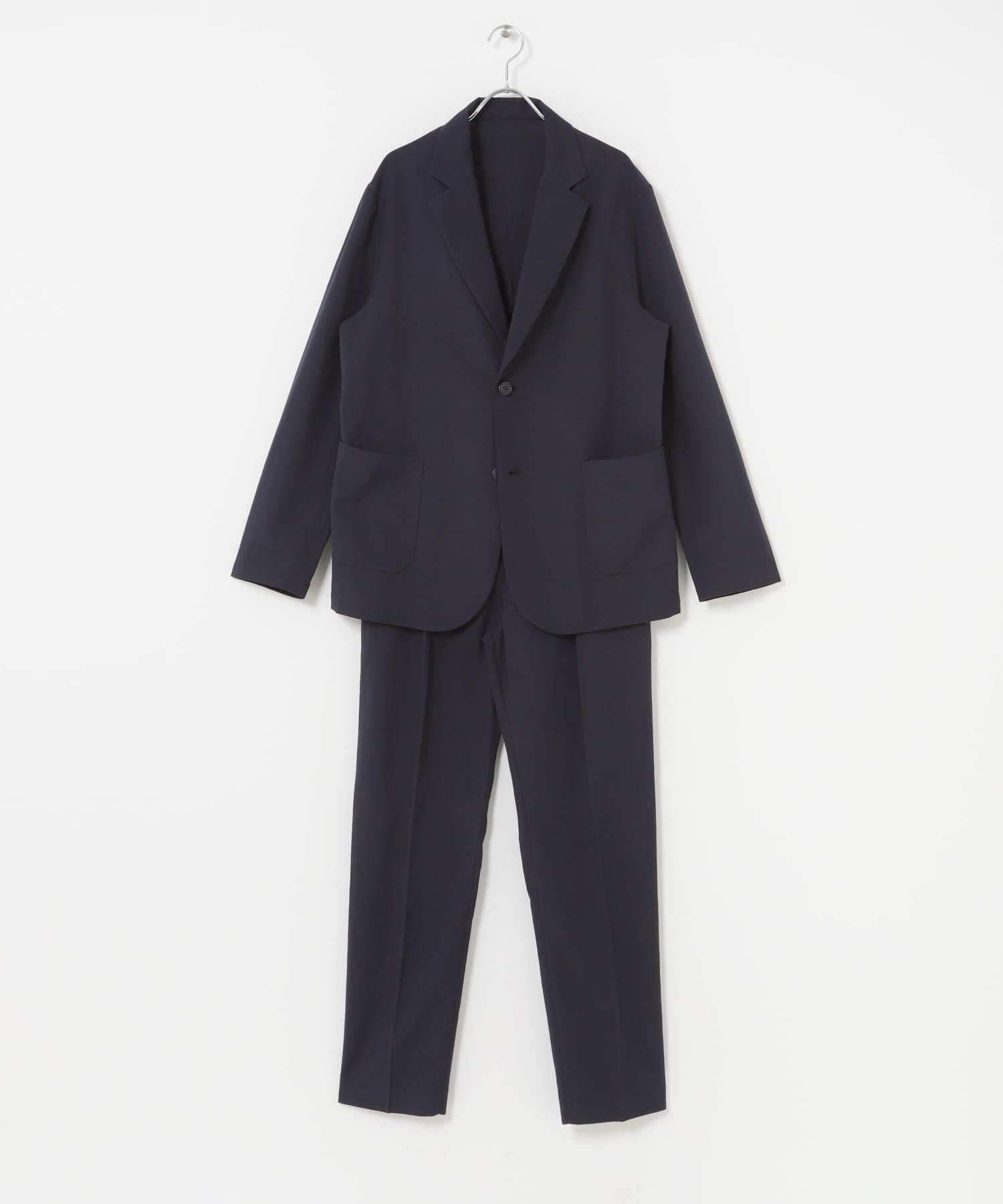 『イージーケア』『XLサイズあり』ハイパフォーマンスリネンセットアップ NAVY S