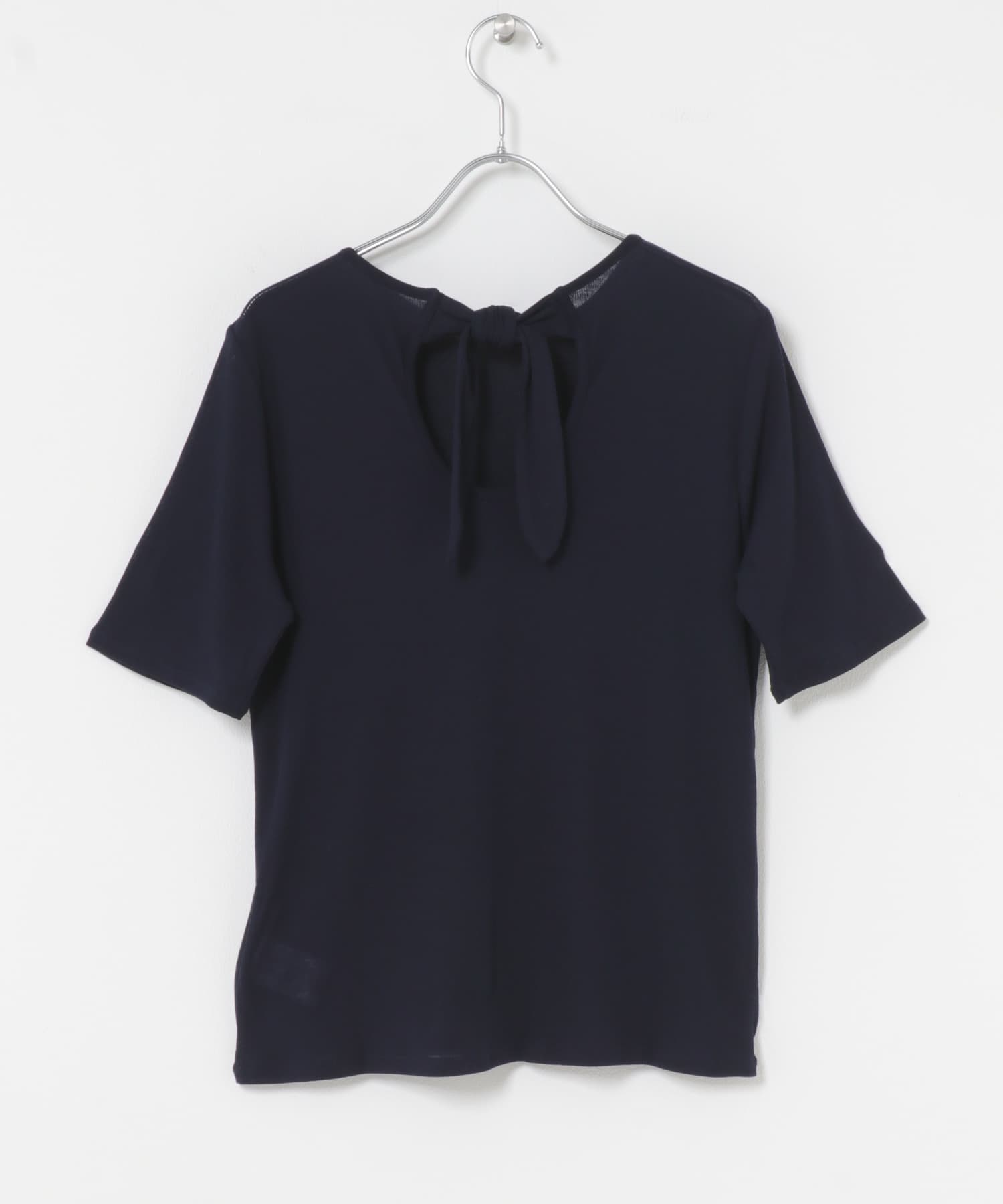バックリボンカットソー NAVY Free