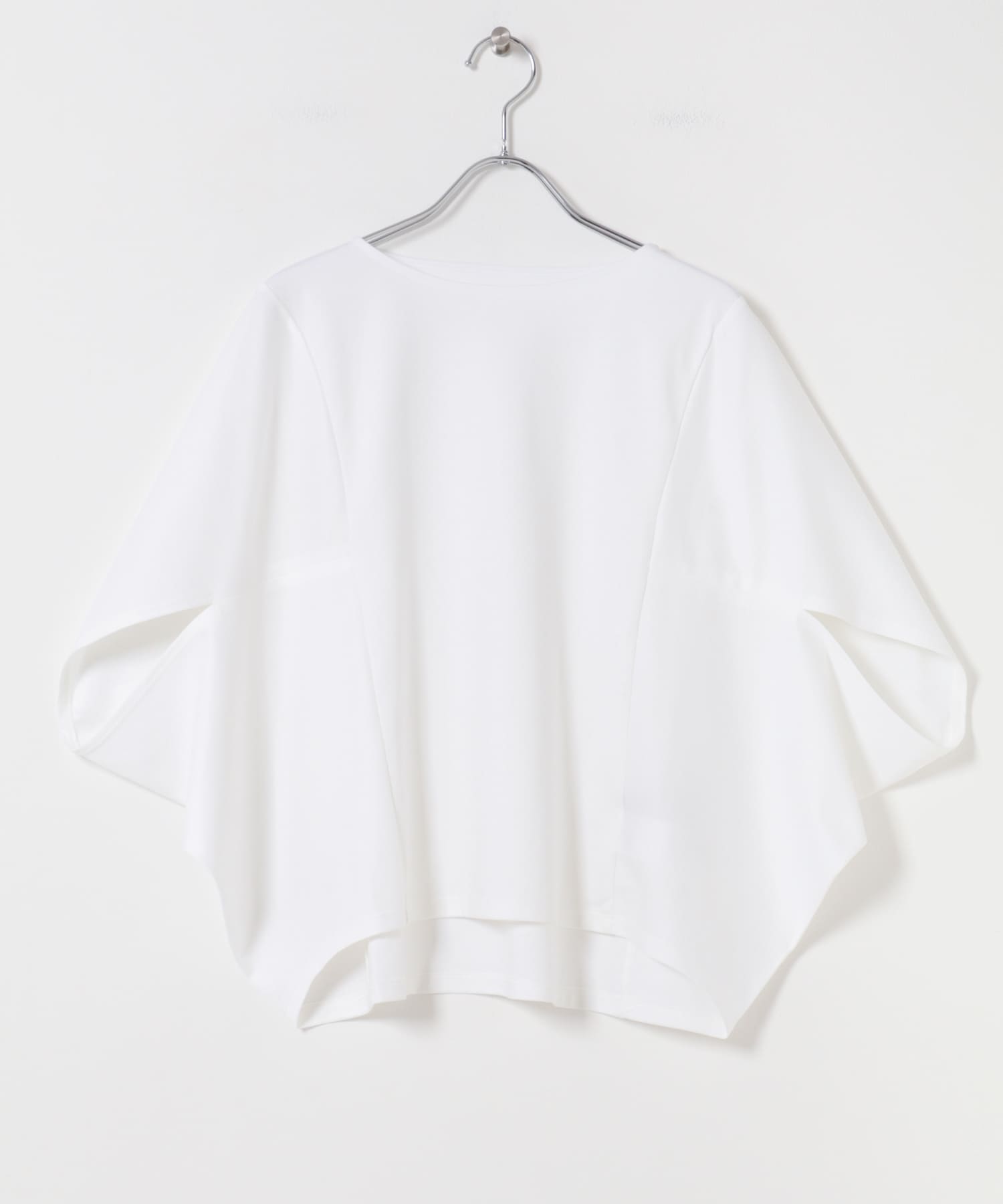 『WEB/一部店舗限定』UVカットクールタッチ5分袖ドルマンプルオーバー OFF WHITE Free