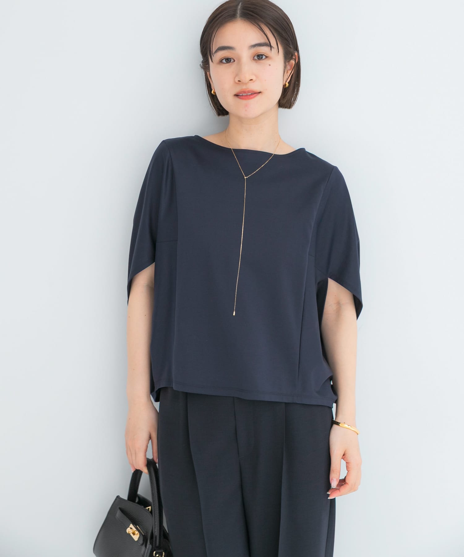 『WEB/一部店舗限定』UVカットクールタッチ5分袖ドルマンプルオーバー