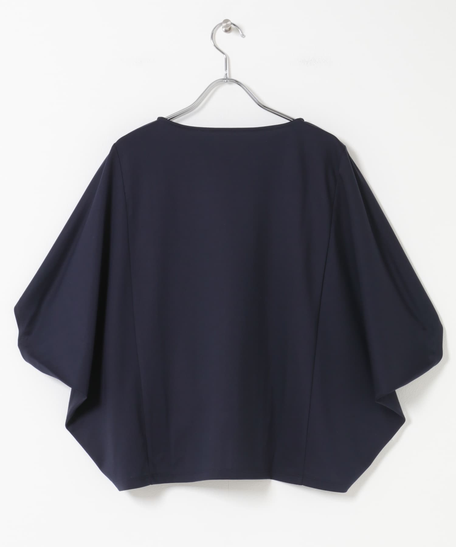 『WEB/一部店舗限定』UVカットクールタッチ5分袖ドルマンプルオーバー NAVY Free