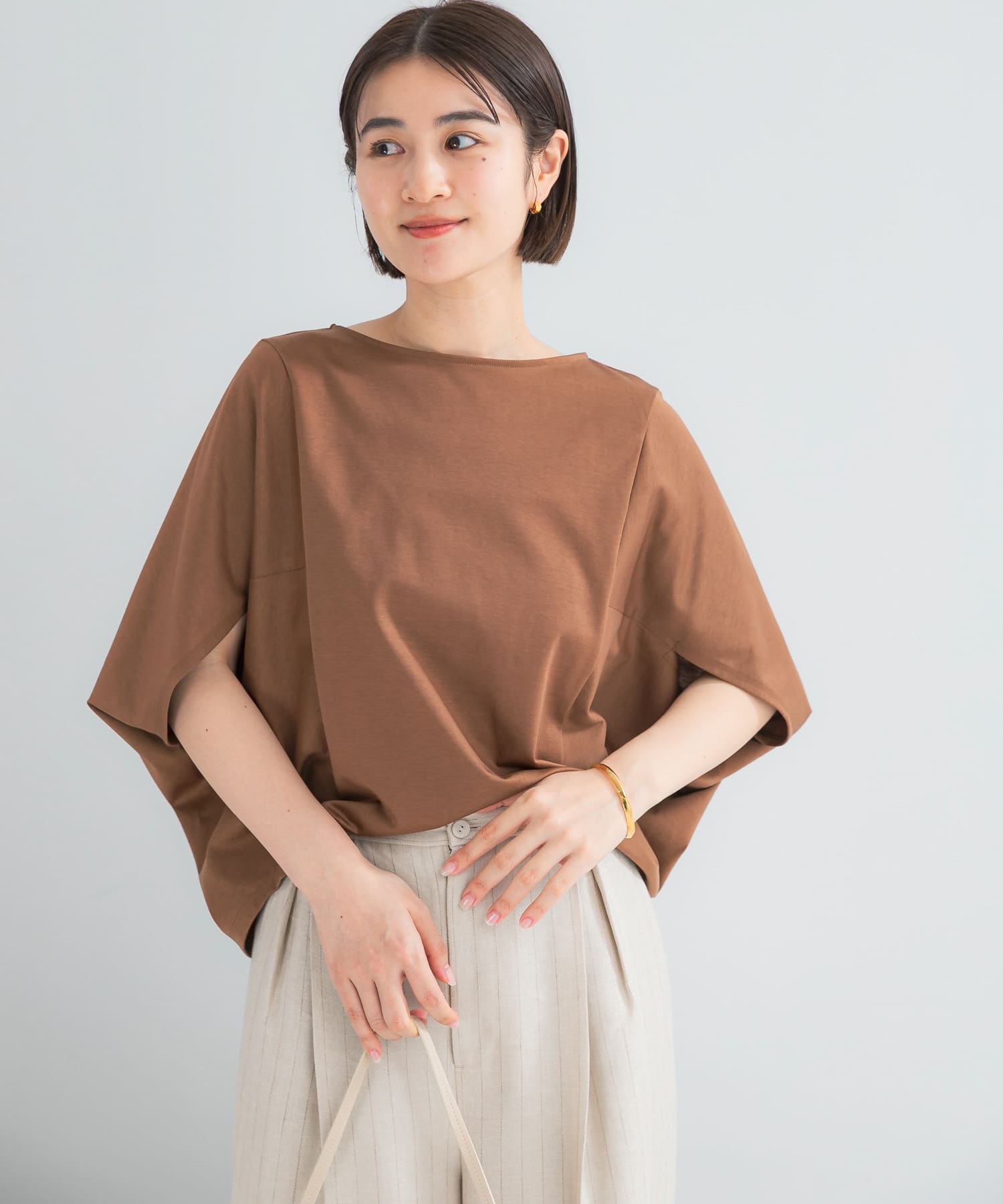 『WEB/一部店舗限定』UVカットクールタッチ5分袖ドルマンプルオーバー