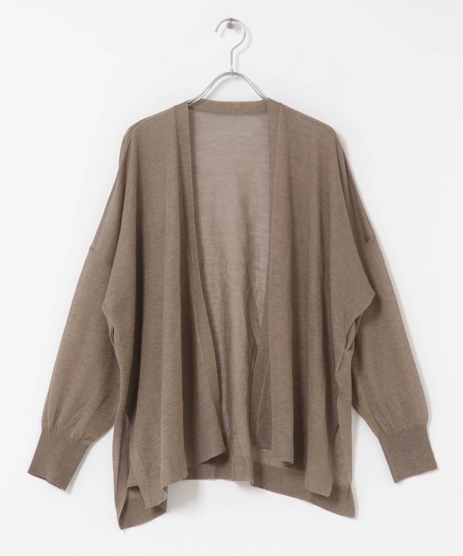 接触冷感シアーカーディガン BROWN Free