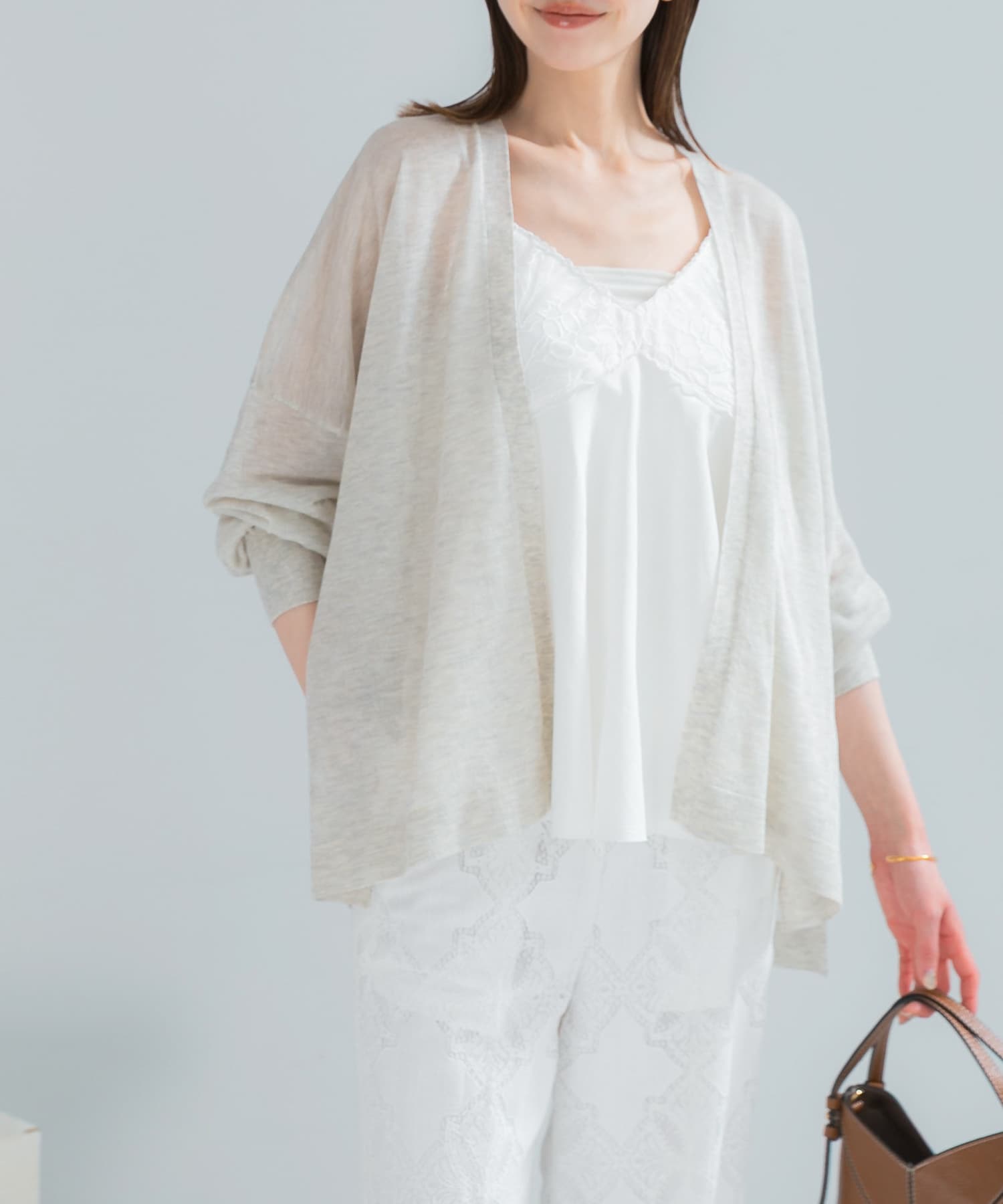 接触冷感シアーカーディガン