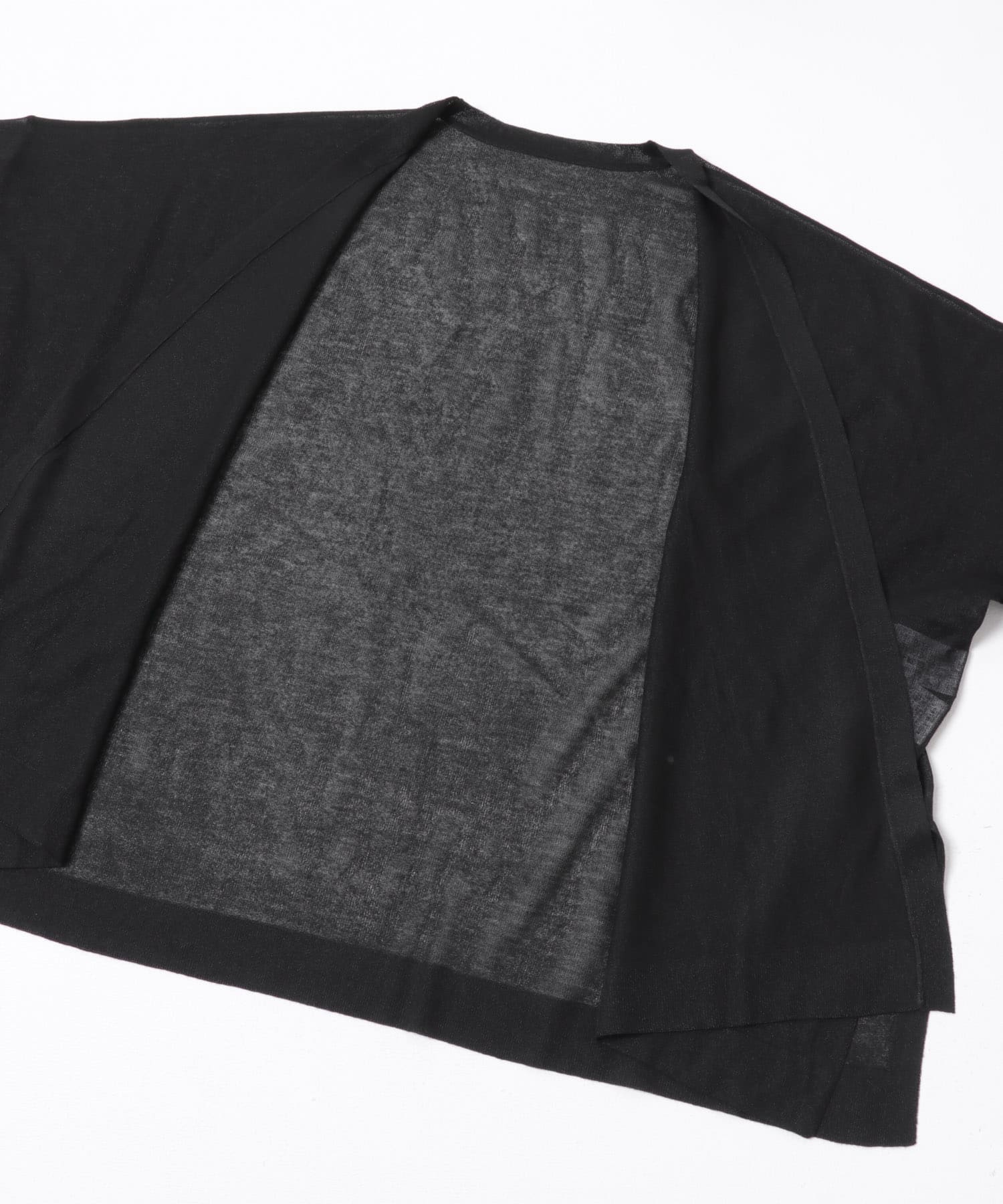 接触冷感シアーカーディガン BLACK Free