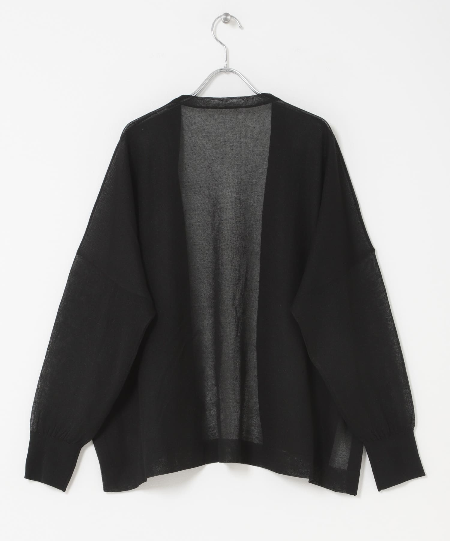 接触冷感シアーカーディガン BLACK Free