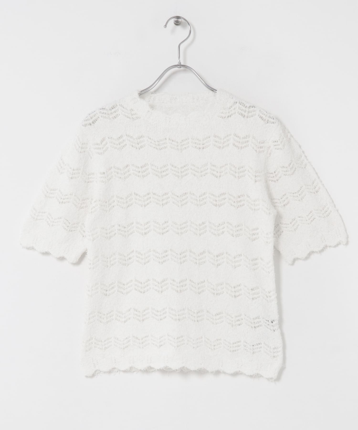 パイルレースコンパクトプルオーバー WHITE Free