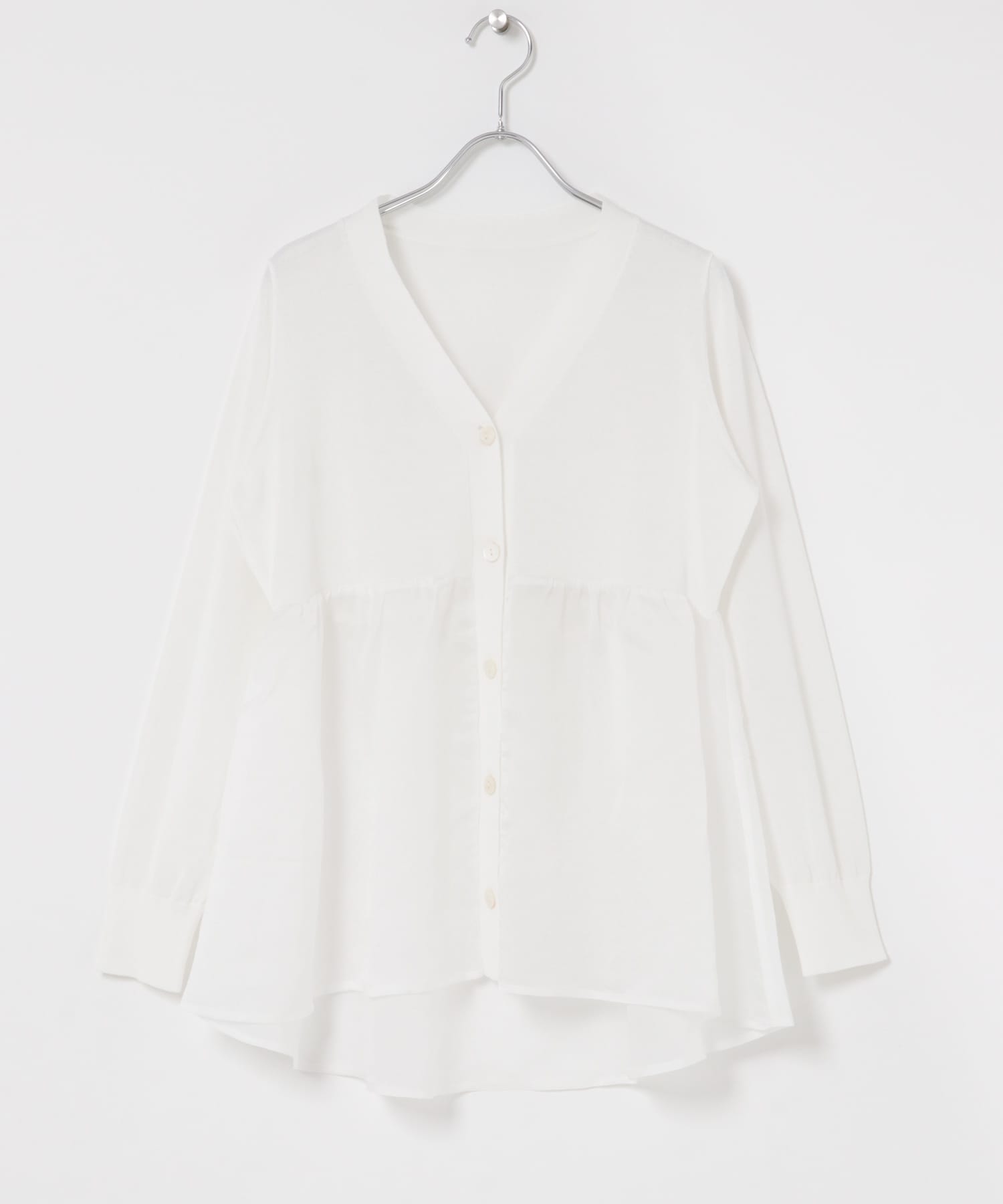 『WEB限定』ドッキングペプラムカーディガン WHITE Free
