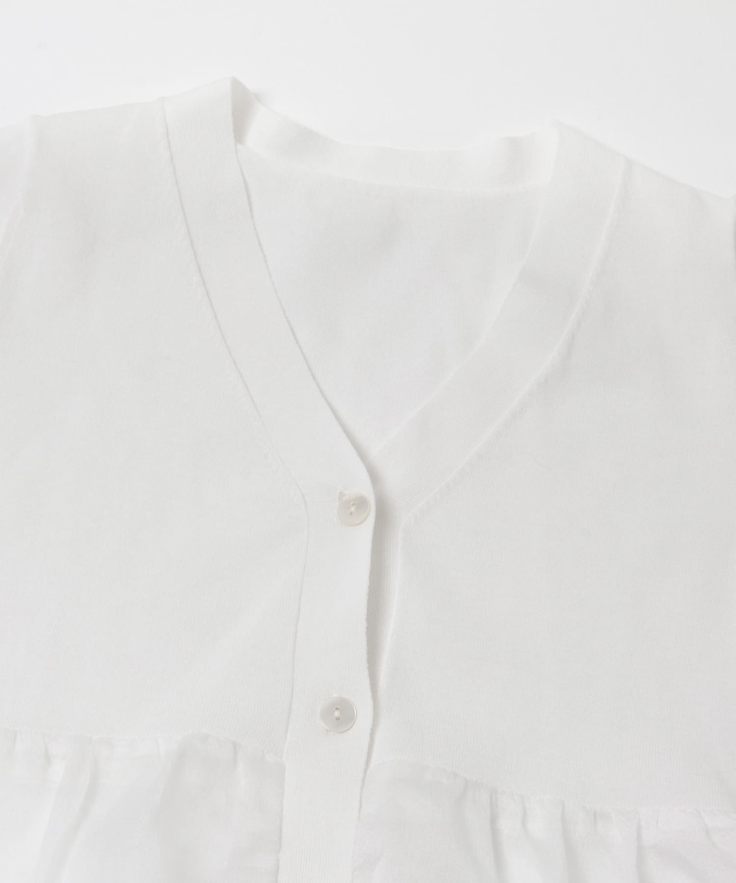 『WEB限定』ドッキングペプラムカーディガン WHITE Free