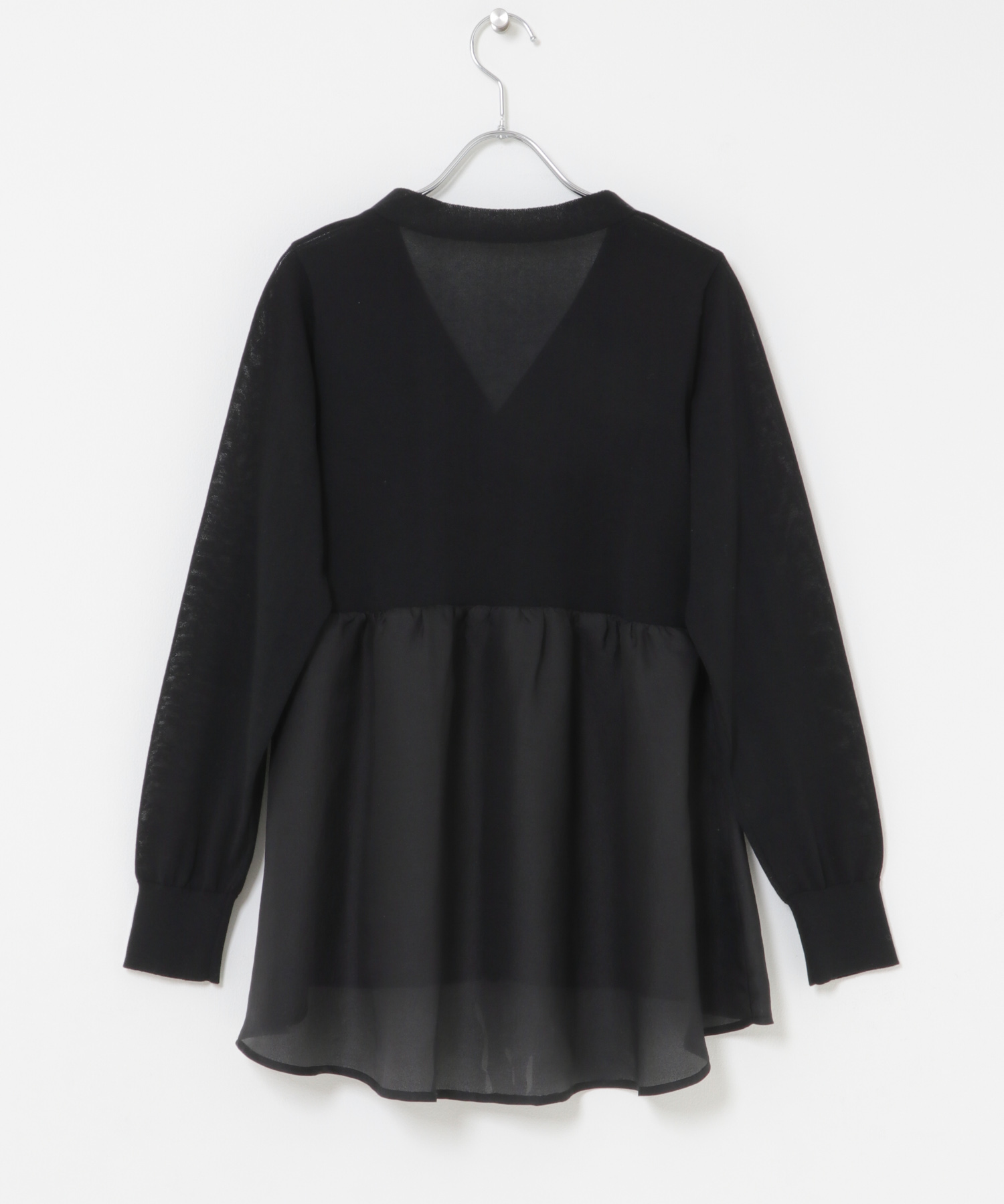 『WEB限定』ドッキングペプラムカーディガン BLACK Free