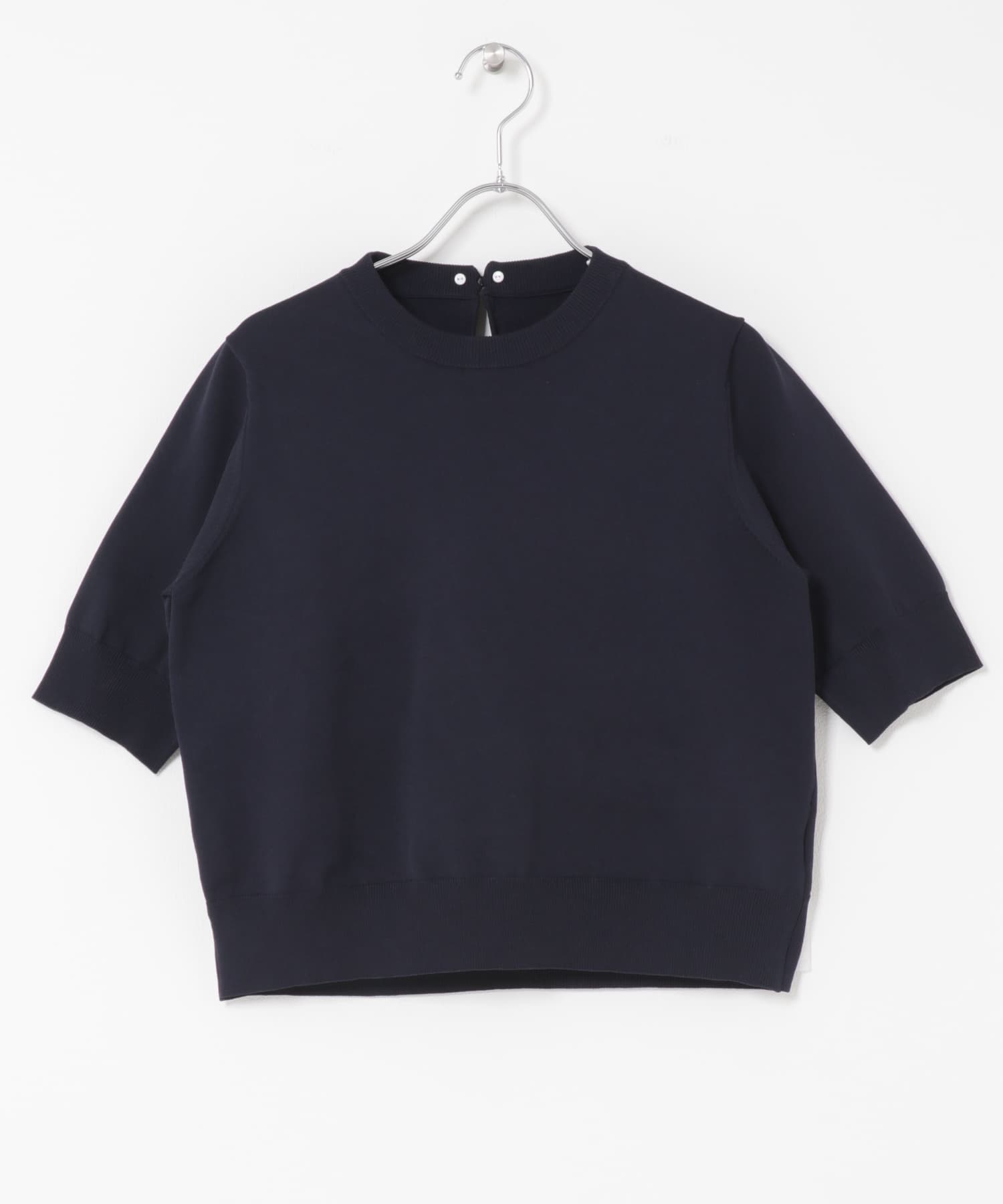 『WEB限定』2WAYレースカラーニット NAVY Free