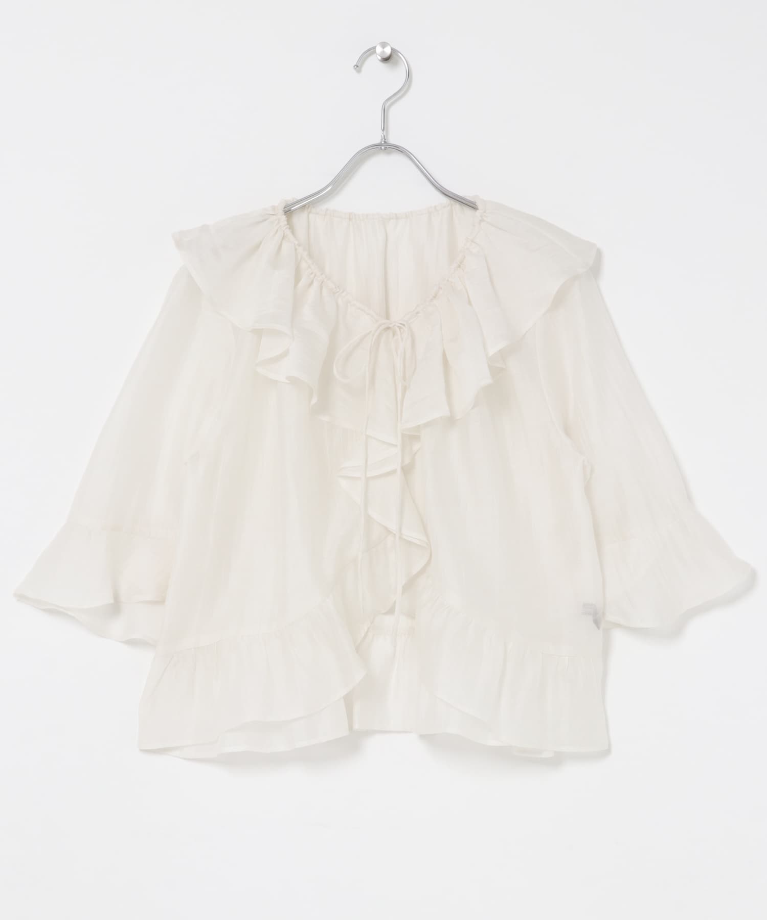 シアーフリルブラウス OFF Free