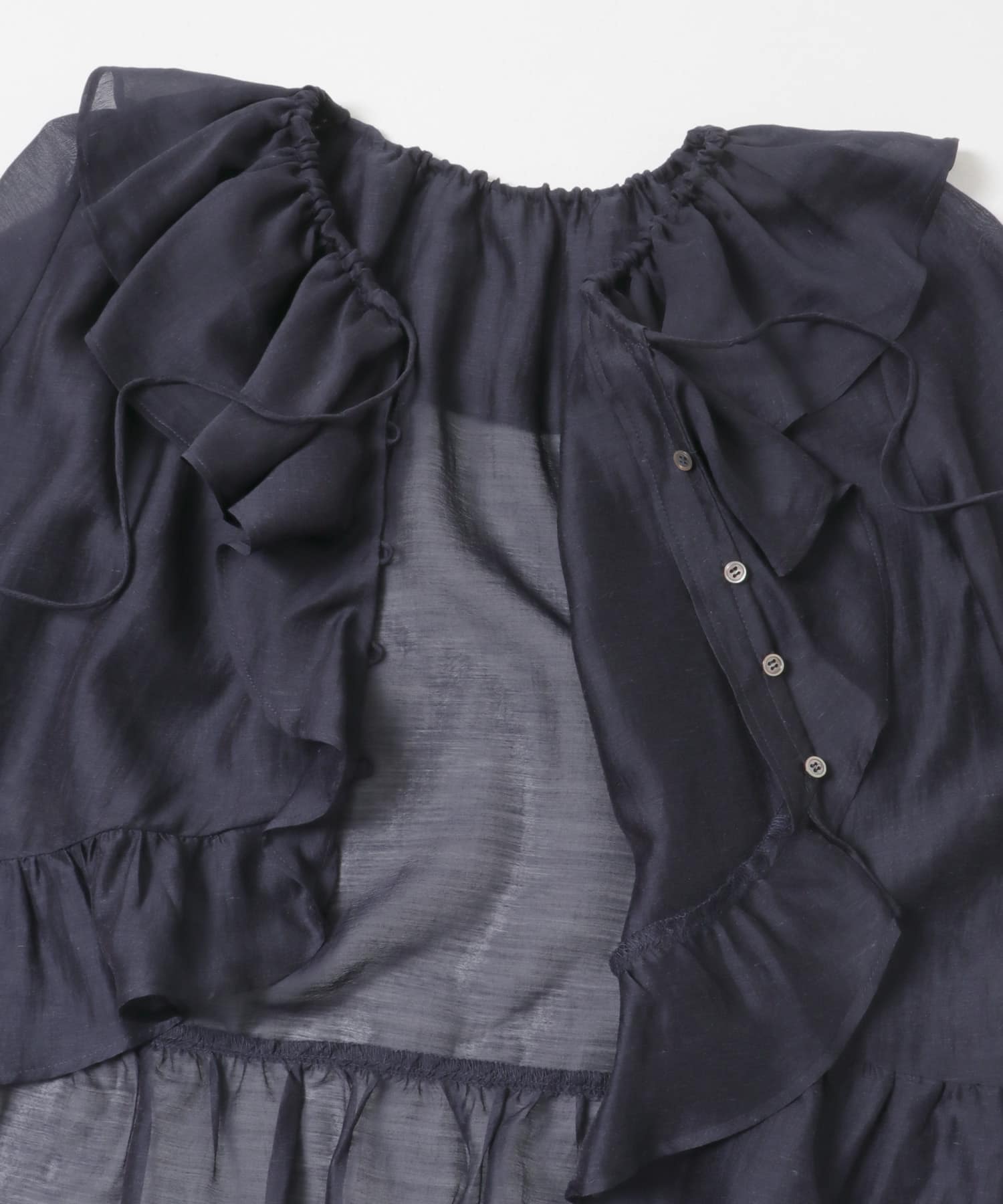 シアーフリルブラウス NAVY Free