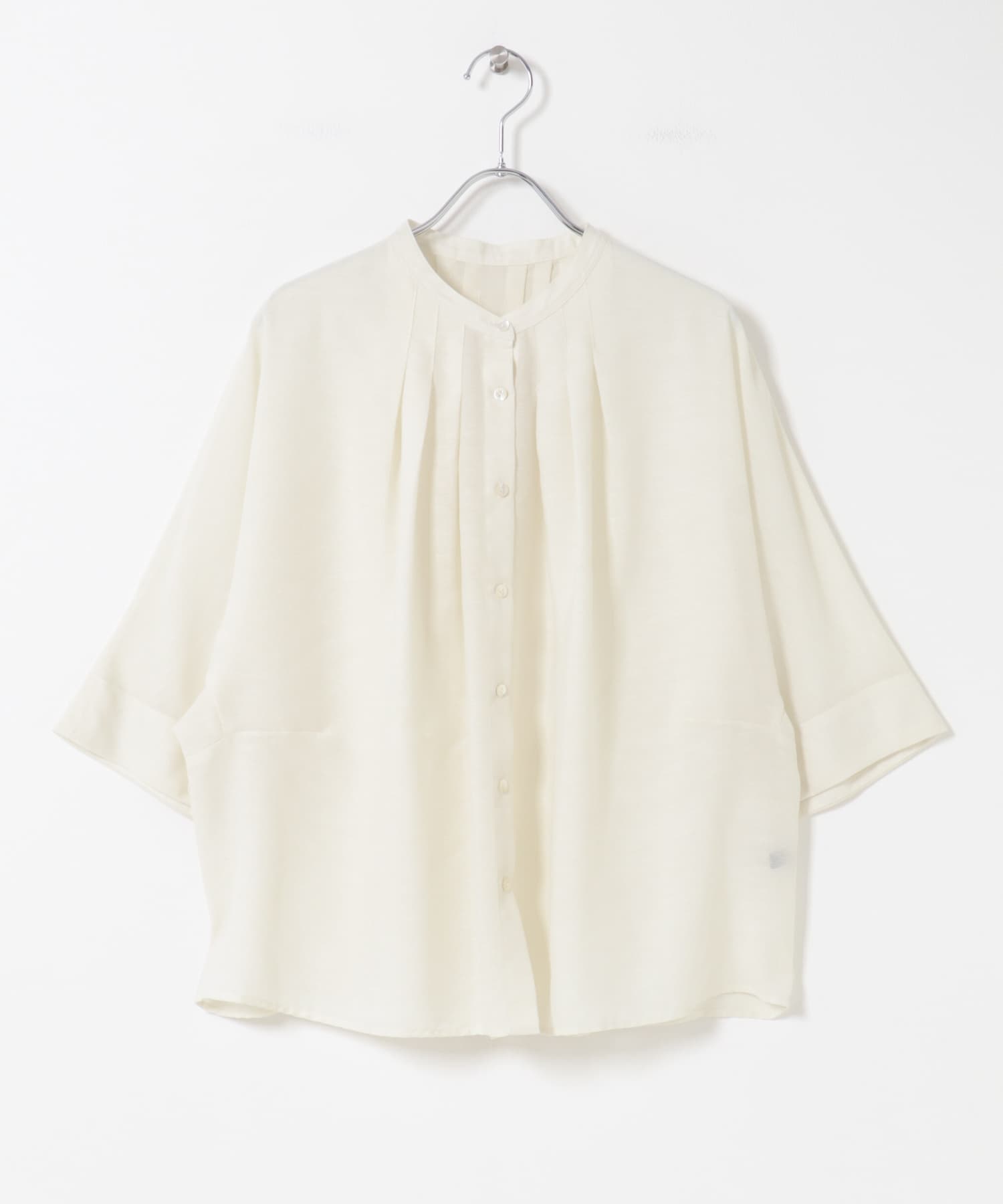 『WEB/一部店舗限定』リネン混ドルマンタックブラウス OFF Free