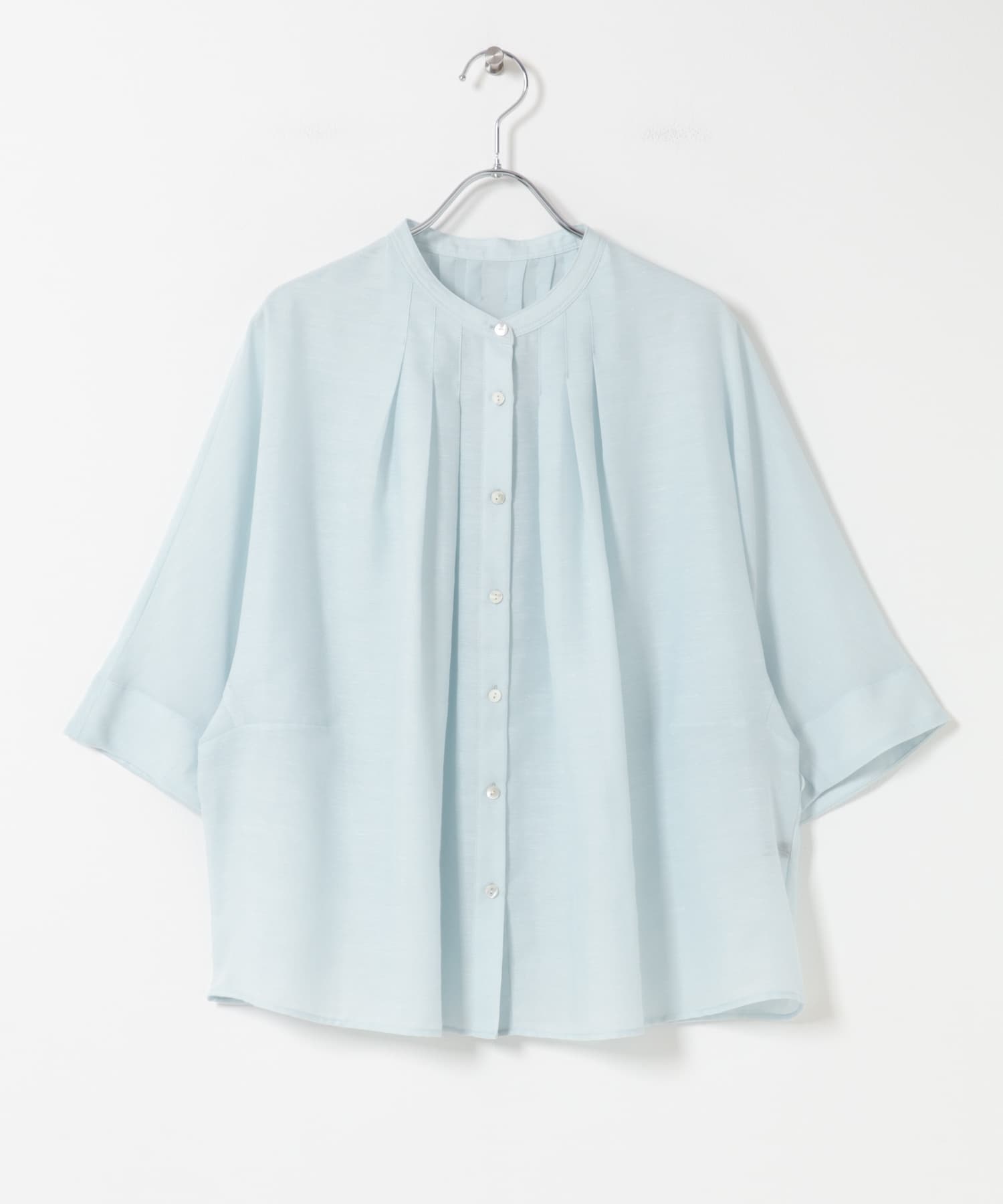 『WEB/一部店舗限定』リネン混ドルマンタックブラウス SAX Free