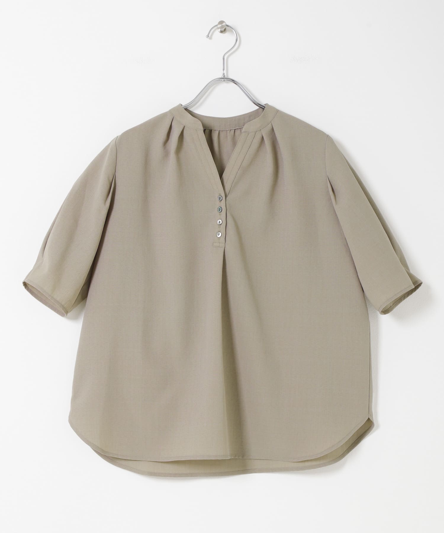 『UR TECH DRYLUXE』 デザインスリーブブラウス MOCHA Free