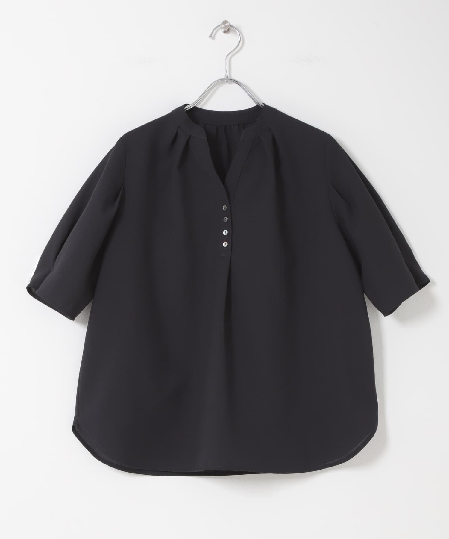 『UR TECH DRYLUXE』 デザインスリーブブラウス NAVY Free