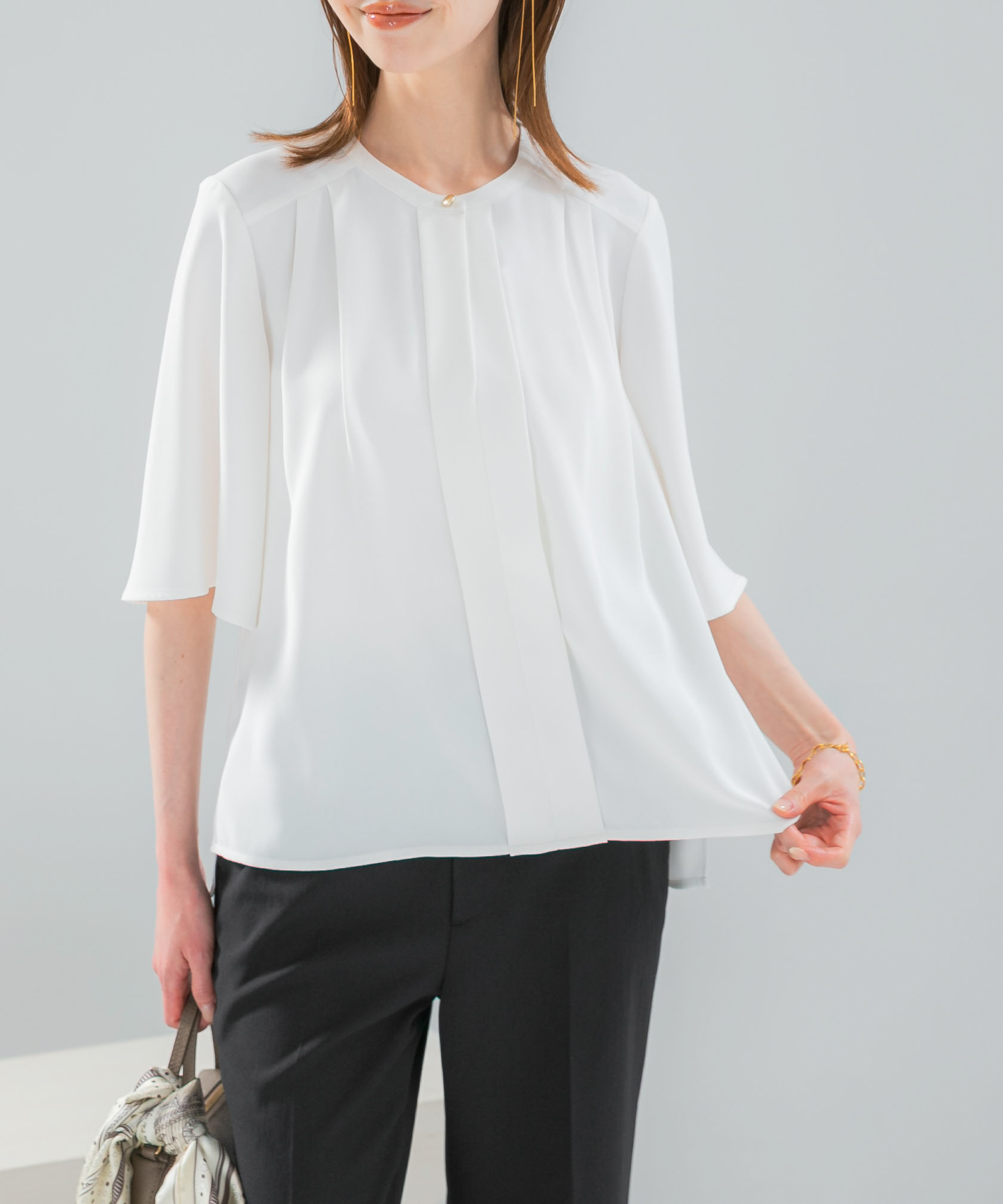 2WAYウォッシャブルフレアスリーブ ブラウス