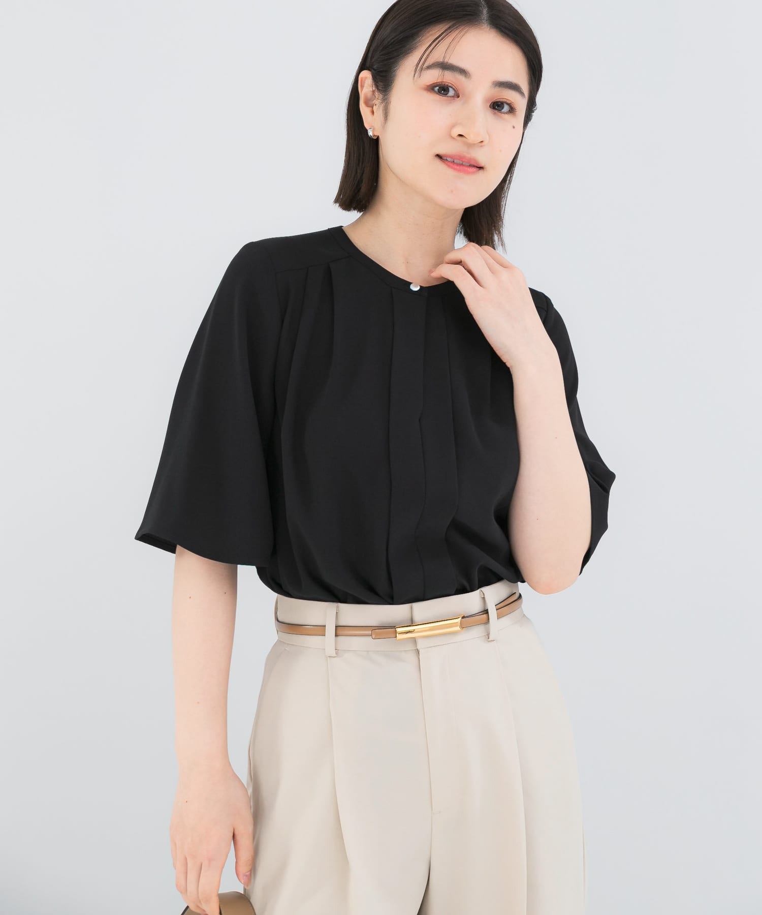2WAYウォッシャブルフレアスリーブ ブラウス