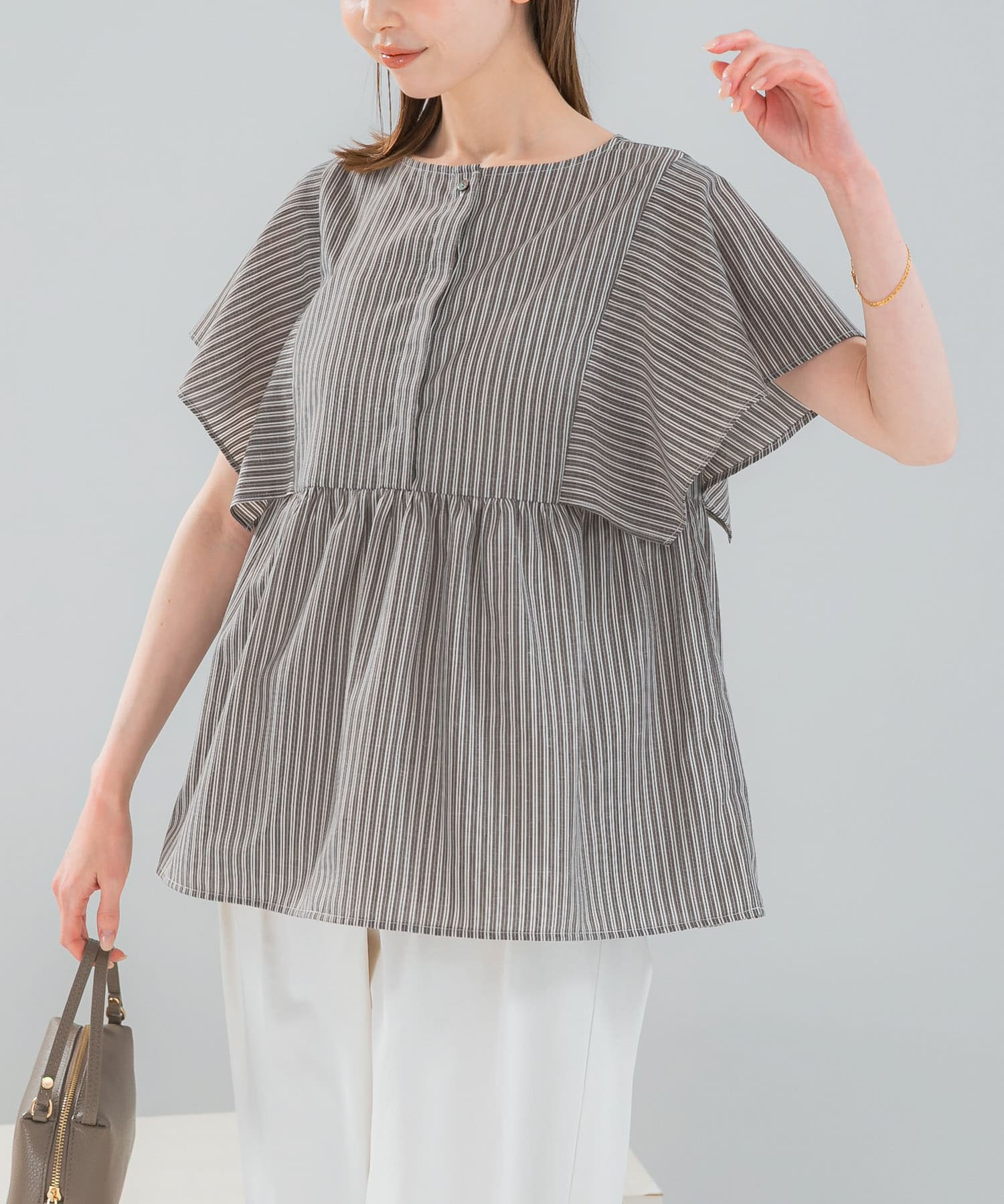 『WEB限定』『UR TECH Smart Linen Touch』フレアスリーブブラウス