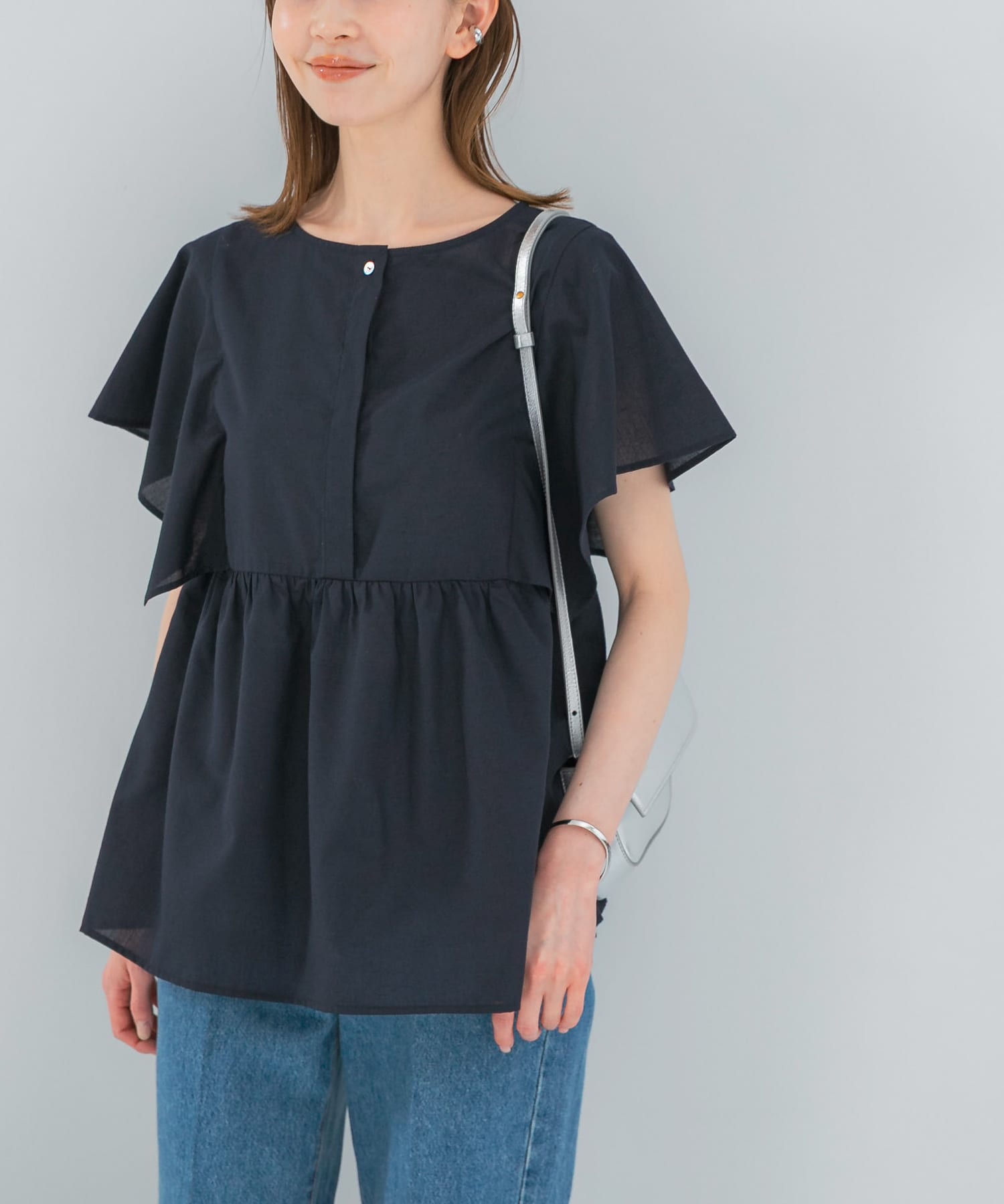 『WEB限定』『UR TECH Smart Linen Touch』フレアスリーブブラウス