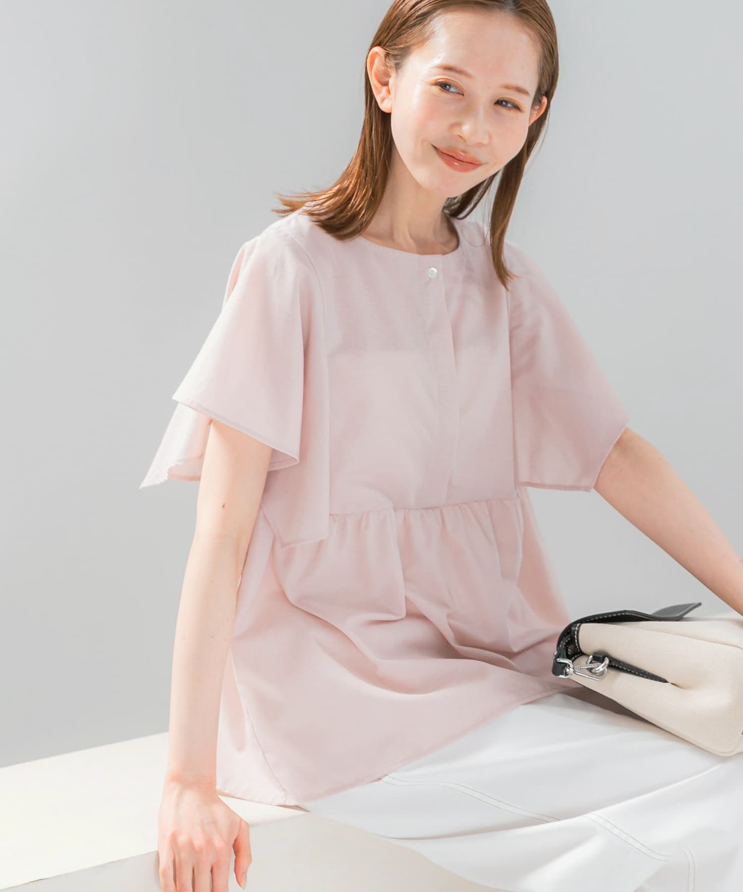 『WEB限定』『UR TECH Smart Linen Touch』フレアスリーブブラウス