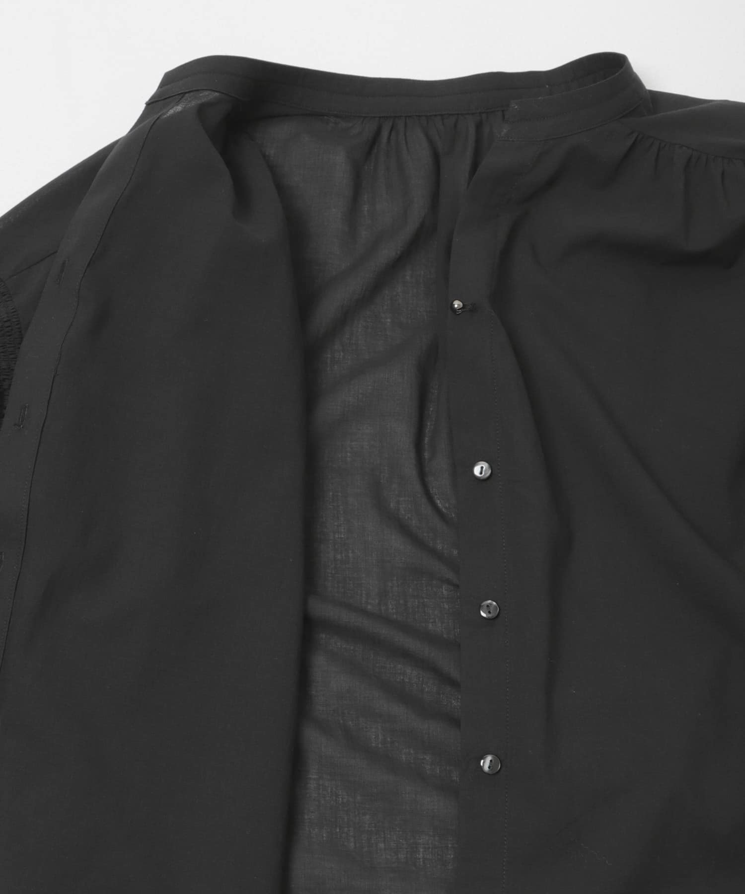 『WEB限定』コットンボイルバルーンスリーブブラウス BLACK Free