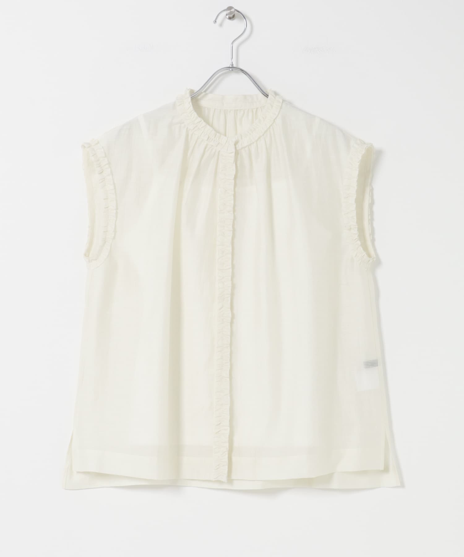 フリルディテールノースリーブブラウス OFF WHITE Free
