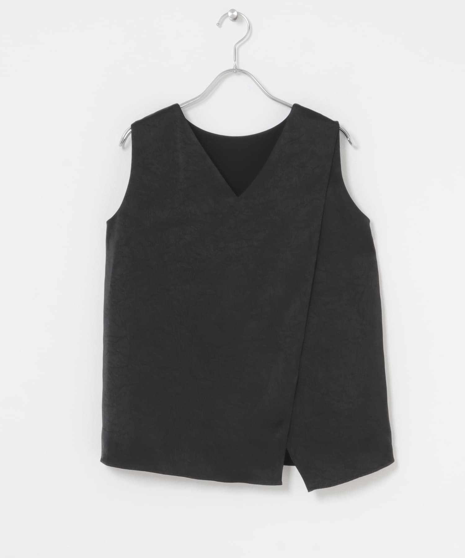 2WAYネックサテンブラウス BLACK Free